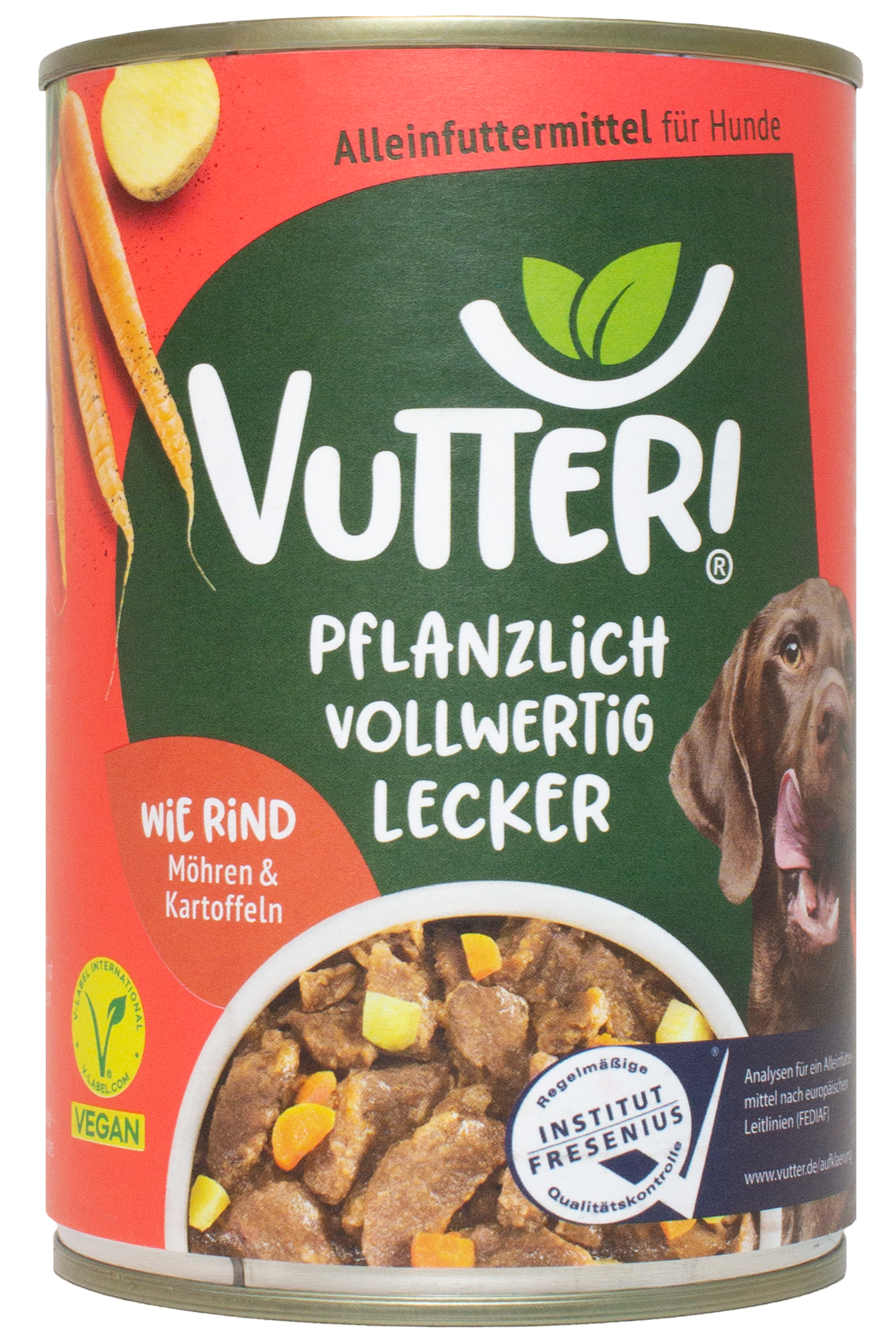 Thumbnail 4: Vutter! Vutter! | Hundefutter vegan | 6 x 400g | Nassfutter: Wie Rind | Glutenfrei | Alleinfuttermittel | bedarfsdeckend | veganes Hundefutter