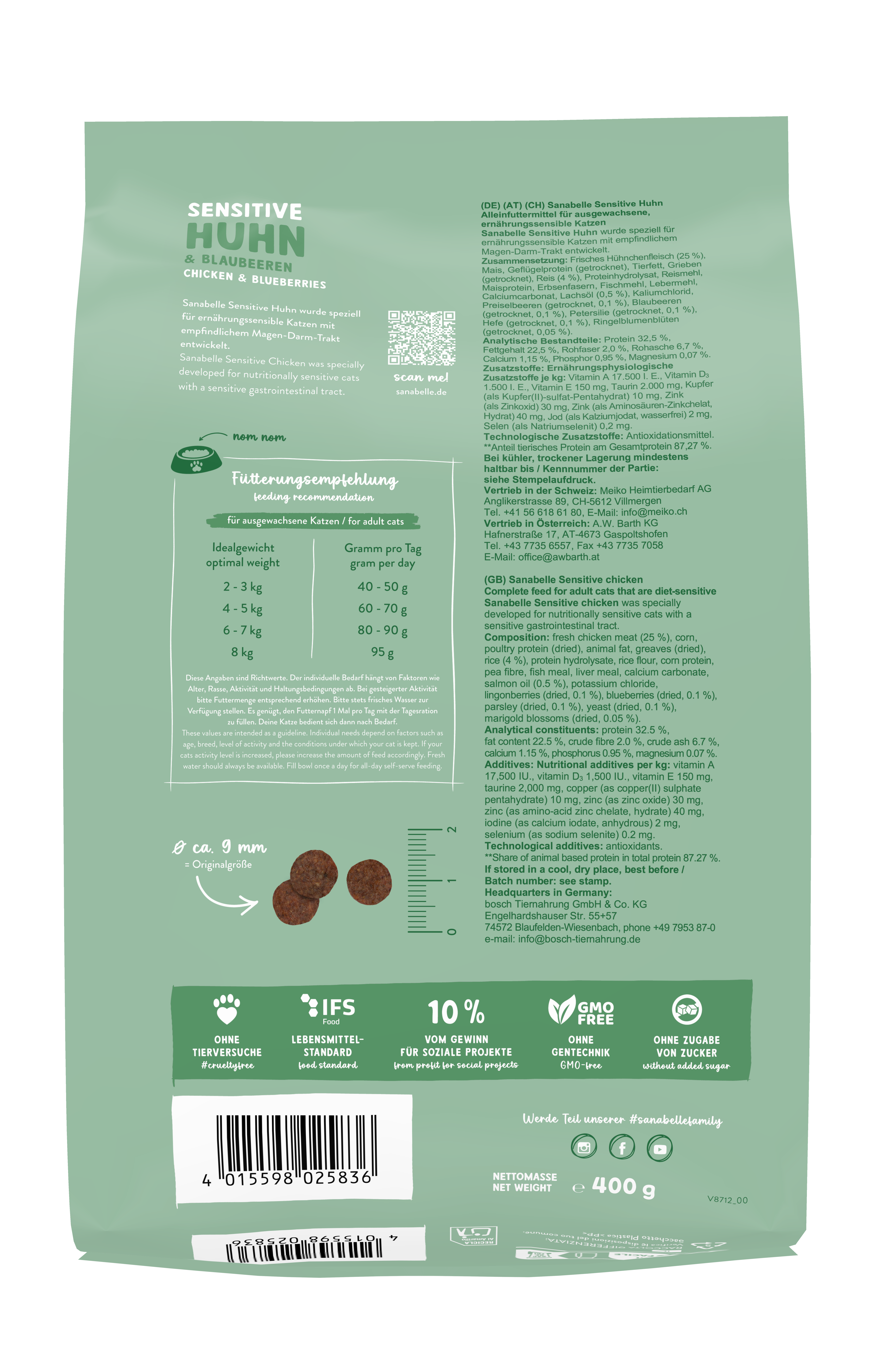 Thumbnail 2: Sanabelle Sanabelle Sensitive Huhn – Trockenfutter sensible Katze – 400g