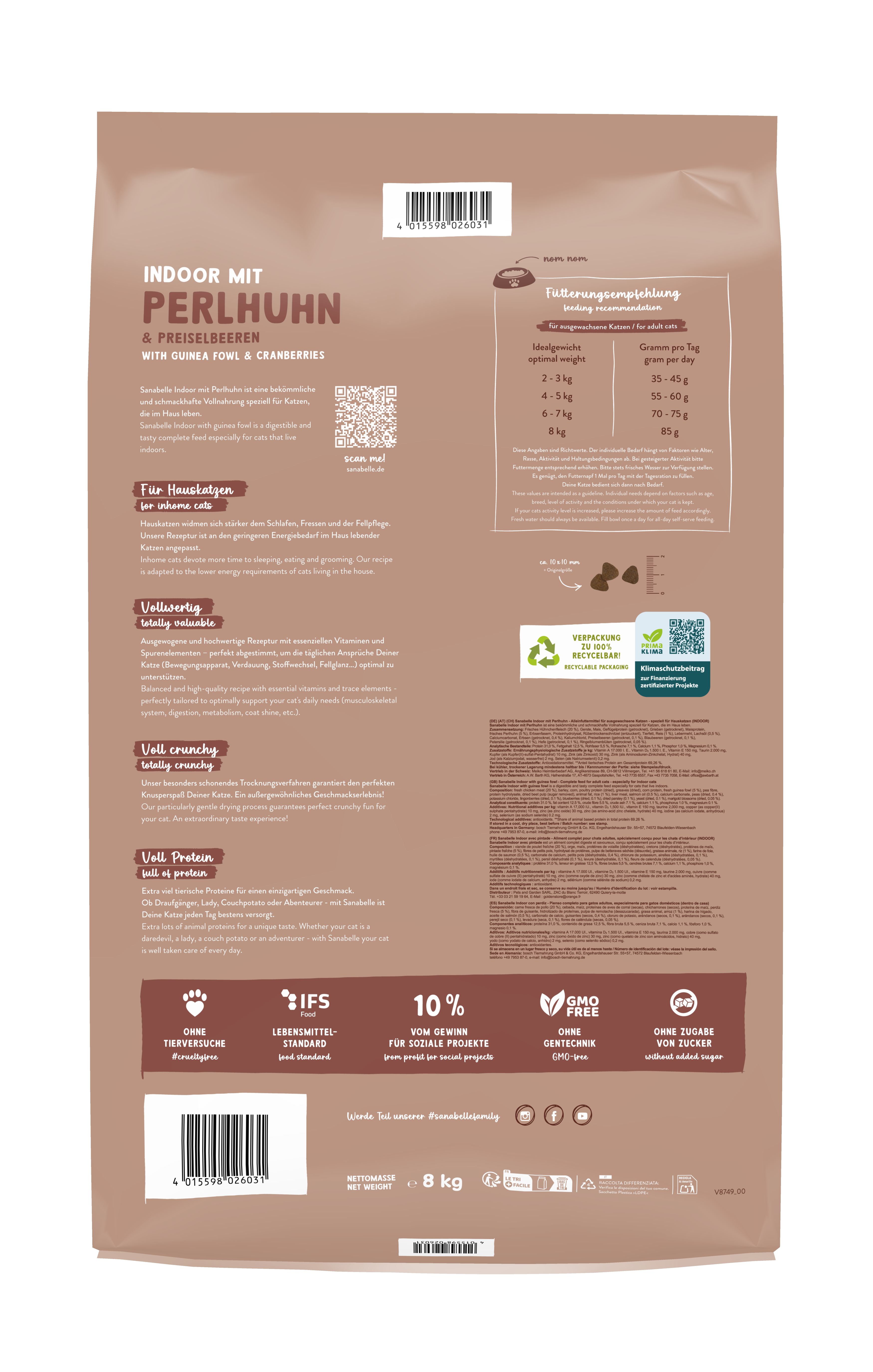 Thumbnail 2: Sanabelle Sanabelle Indoor Perlhuhn – Trockenfutter Wohnungskatzen – 8kg