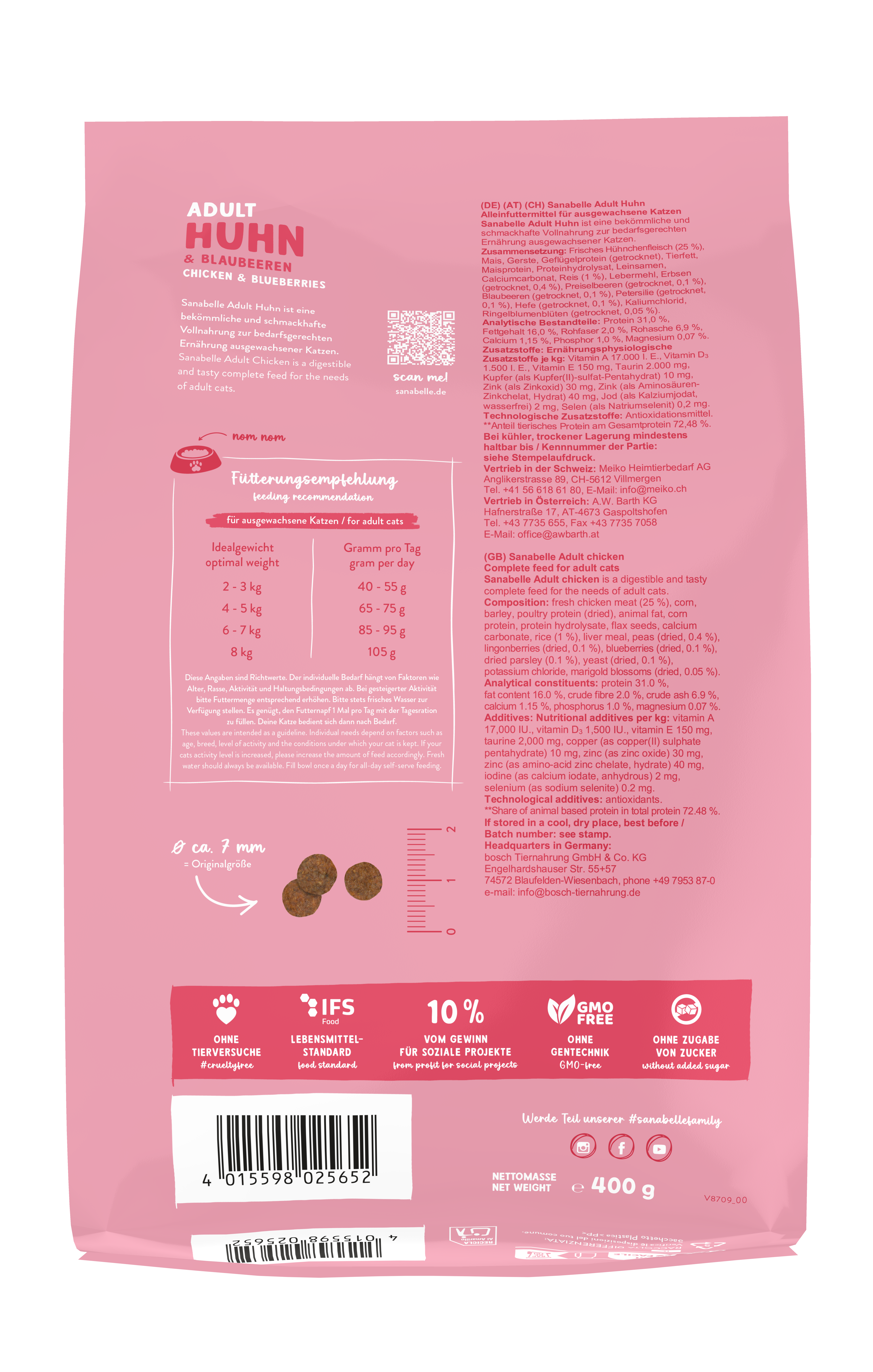 Thumbnail 2: Sanabelle Sanabelle Adult Huhn – Katzenfutter – leicht verdaulich – 400g