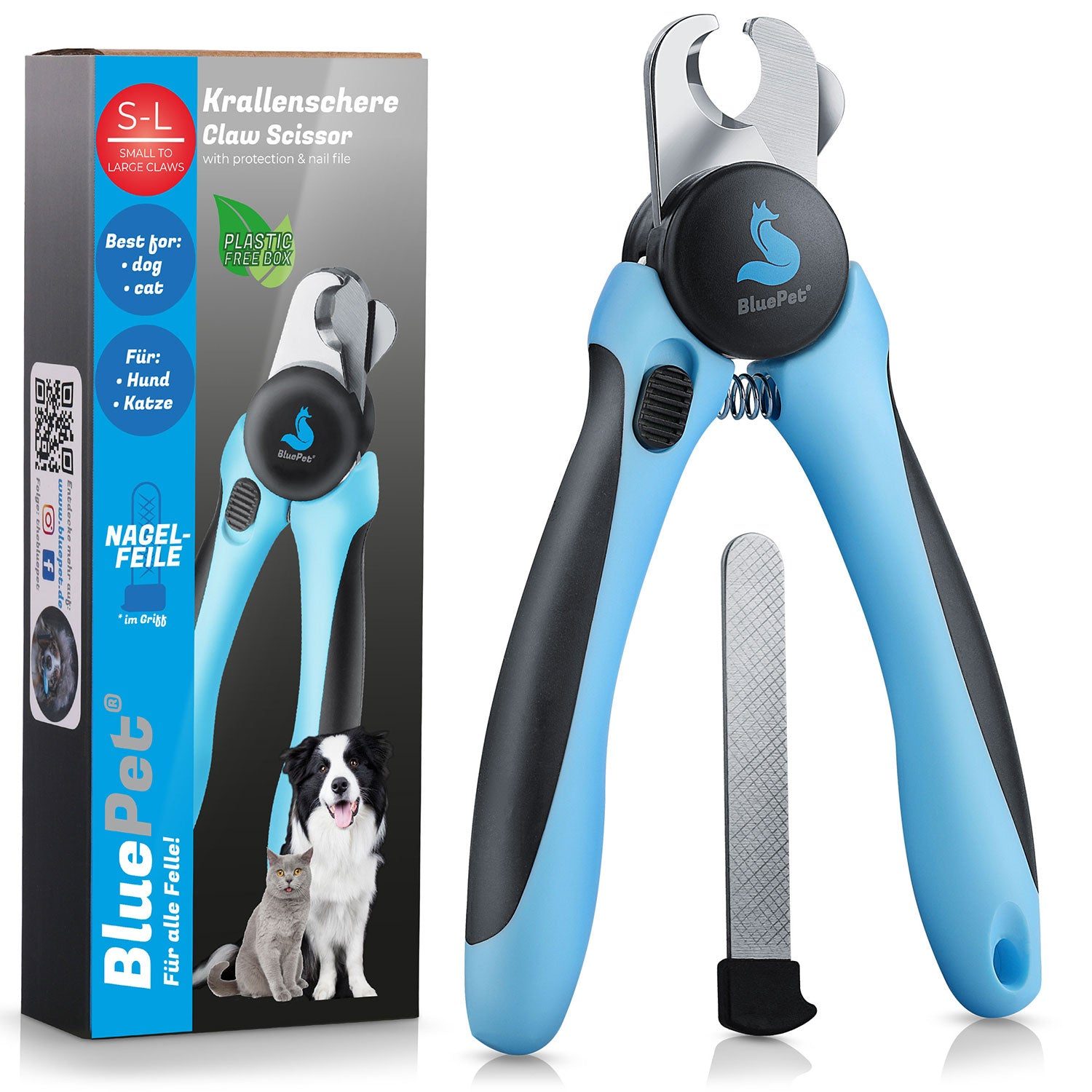 Produktbild von Krallenschere mit Schutzplatte für kleine & große Hunde & Katzen - Einsteigerfreundlich - Krallenzange auch für Anfänger geeignet