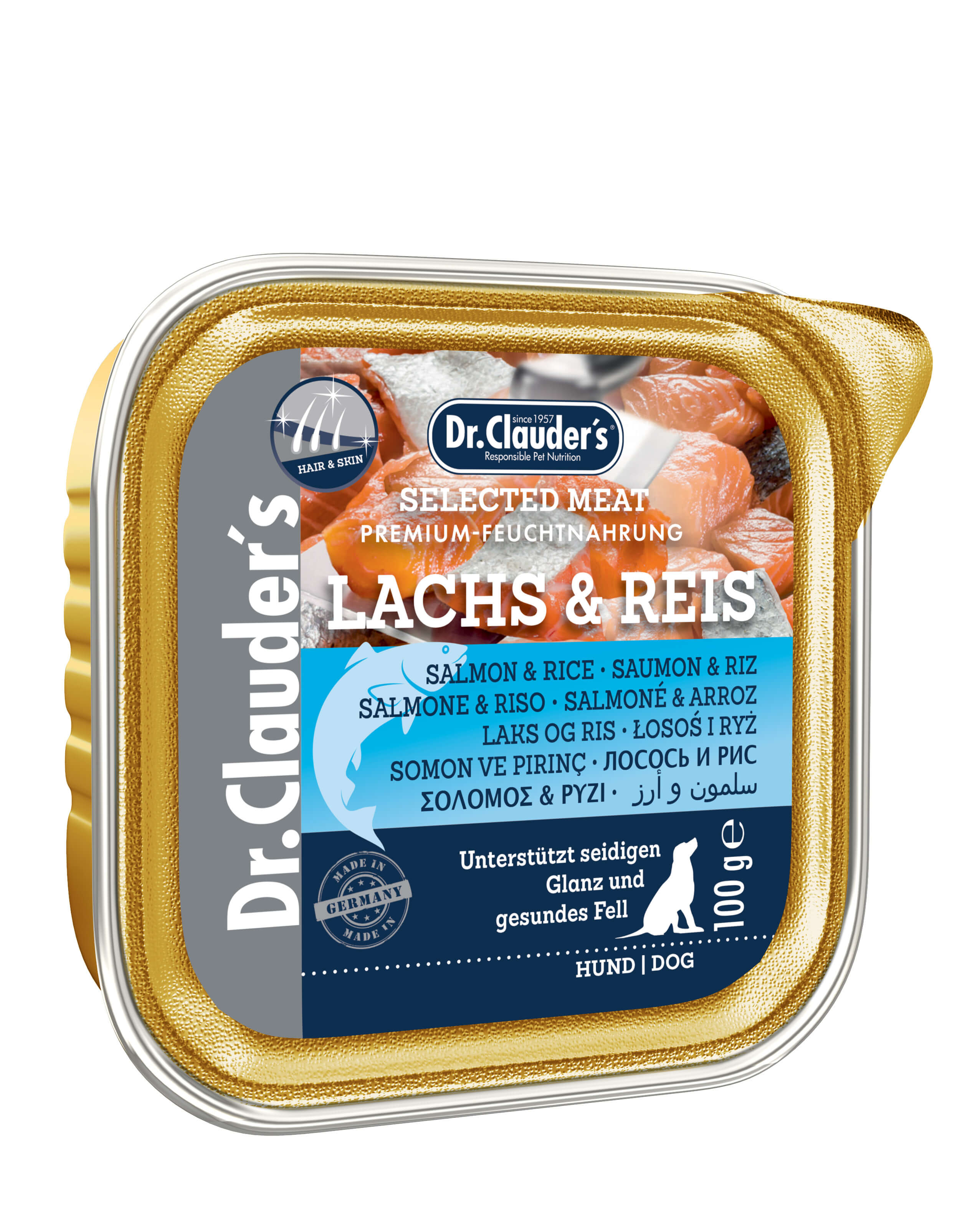 Bild 1 von 1: Dr.Clauder’s Selected Meat Schälchen Lachs & Reis 100g