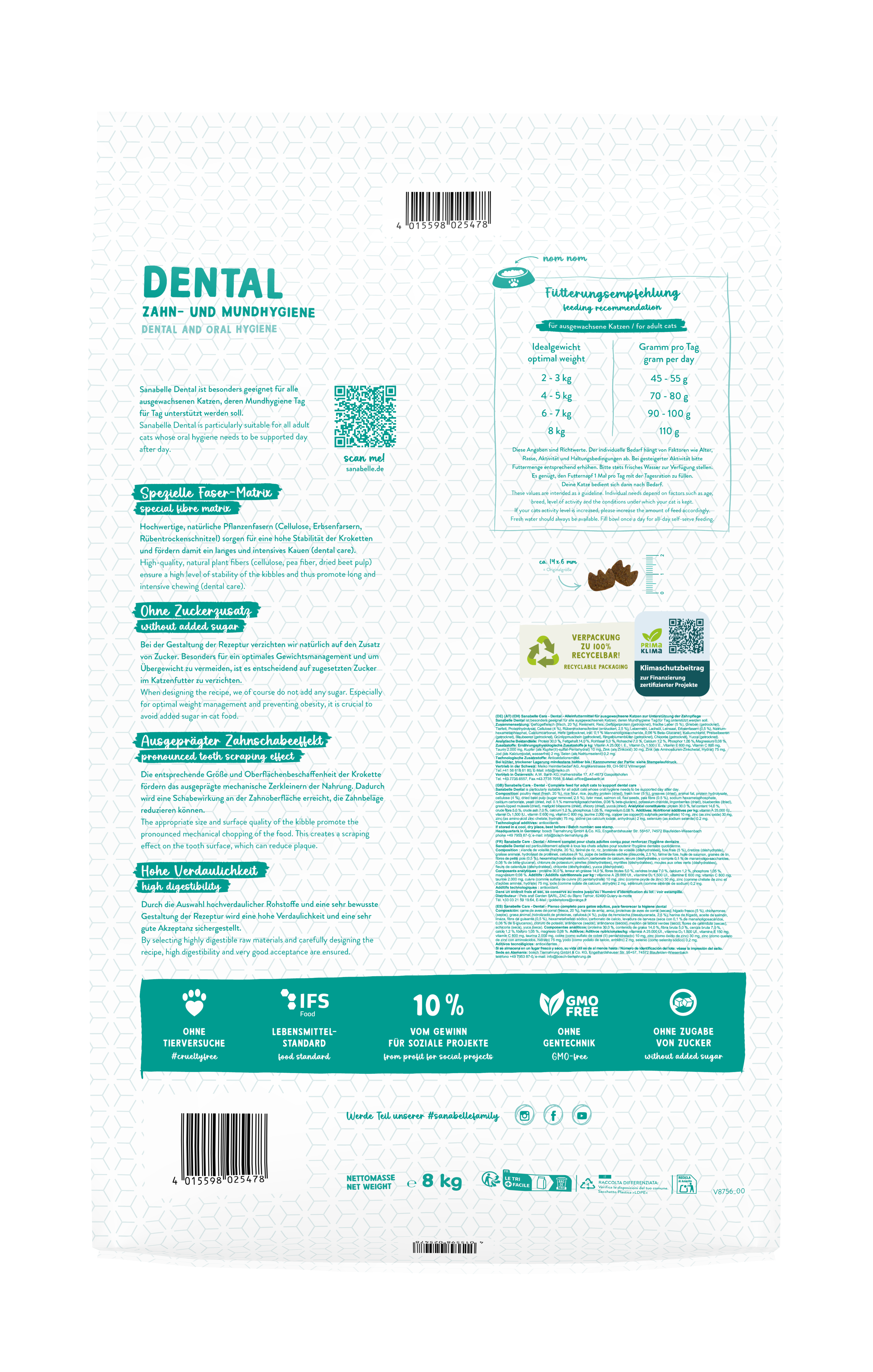 Thumbnail 2: Sanabelle Sanabelle Dental – Katze Trockenfutter – zahnpflegend – 8kg