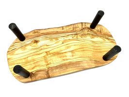 Thumbnail 4: Olivenholz-erleben Futterstation RUSTY PLUS (2 x 1,5 Liter Porzellanschalen) "aufgebockt" für Futter & Wasser