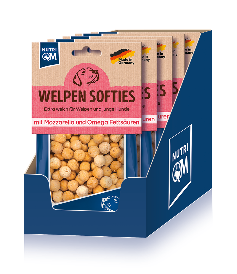 Thumbnail 1: NutriQM Welpen Softis Mozarella 5x 150g