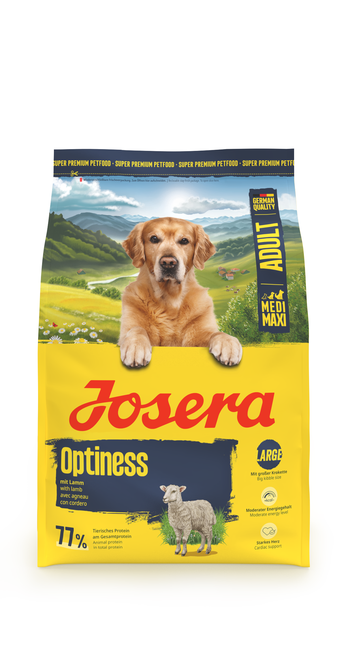 Produktbild von Adult Optiness, gut verträgliches Trockenfutter für mittlere und große Hunde, 3kg