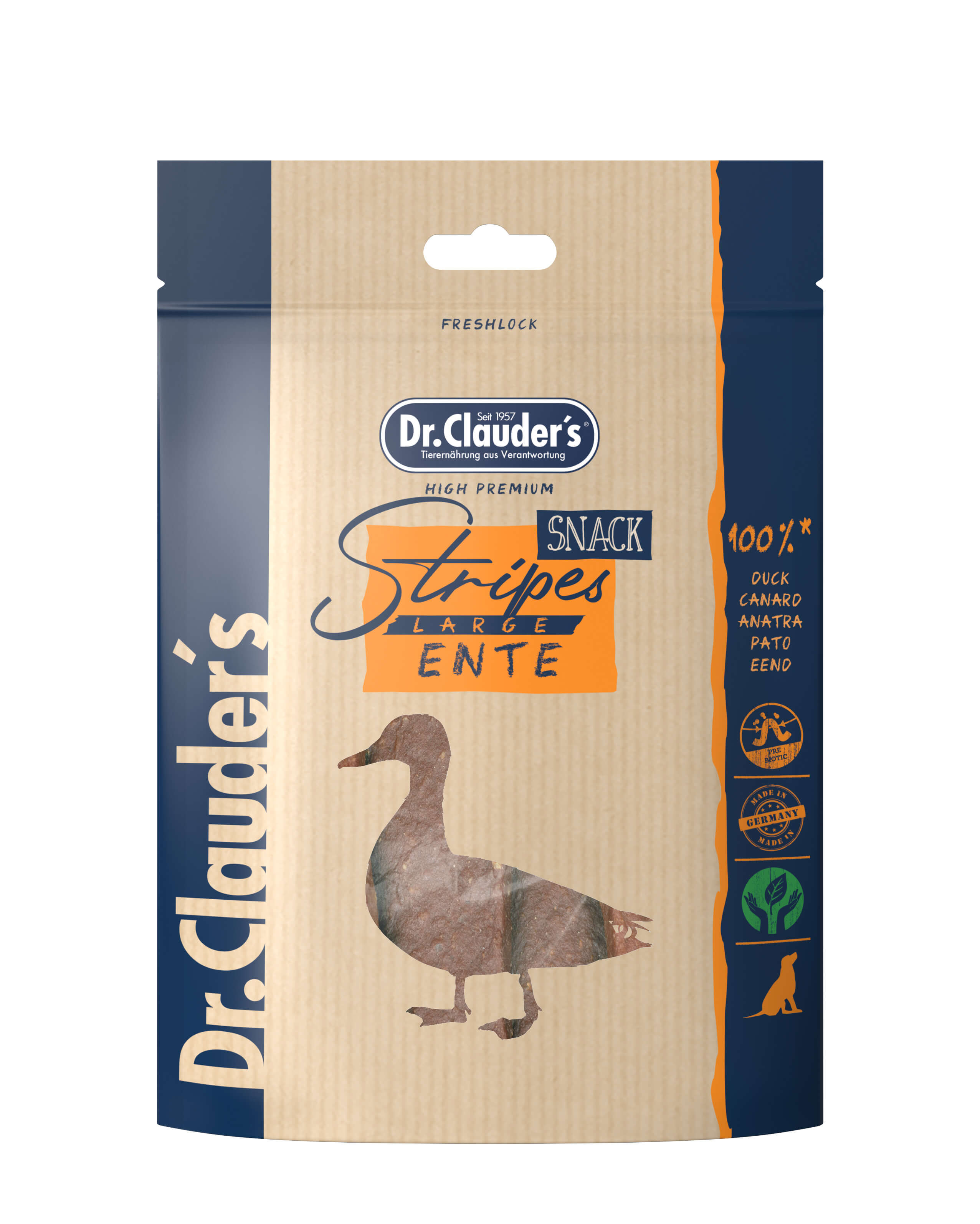 Bild 1 von 1: Dr.Clauder’s Dr.Clauder´s Stripes Snack Ente Large 80g