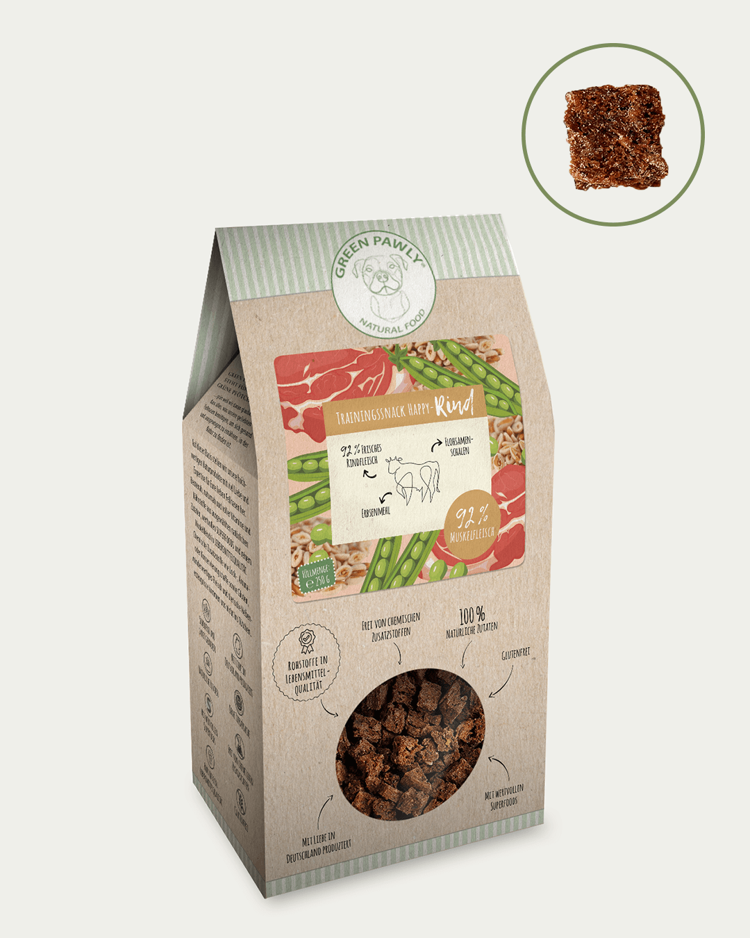 Thumbnail 1: GREEN PAWLY Fleischsnack pur - RIND 250g
