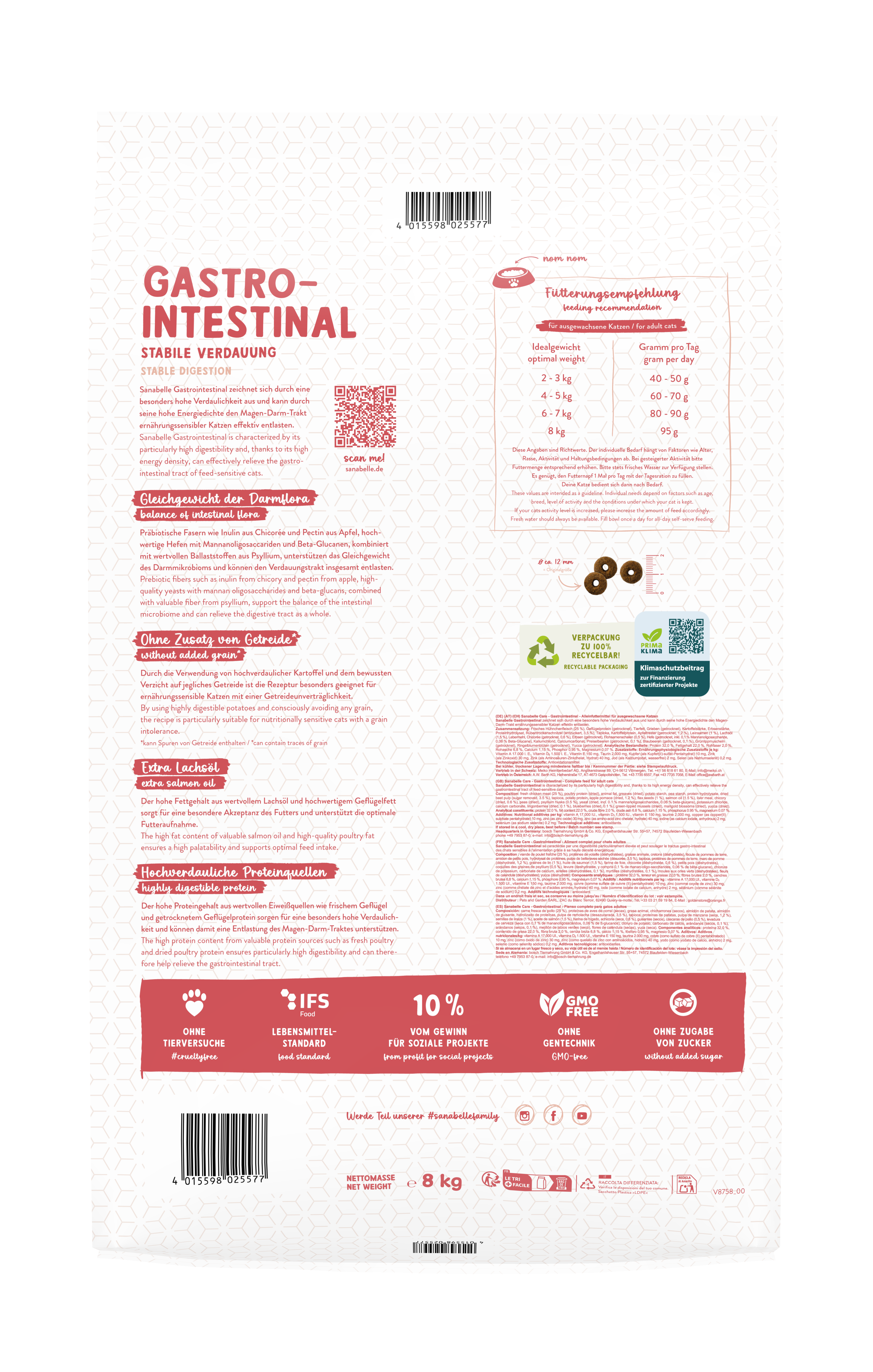 Thumbnail 2: Sanabelle Sanabelle Gastrointestinal – Katzenfutter – getreidefrei – 8kg