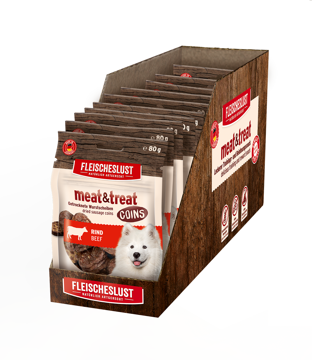 Thumbnail 3: Fleischeslust Fleischeslustmeat & treat Coins Rind 10 x 80 g