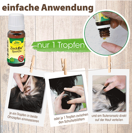 Thumbnail 4: insektoVet® ZeckEx SpotOn 10 ml – Natürliche Pflege und Geruchsmaskierung gegen Zecken