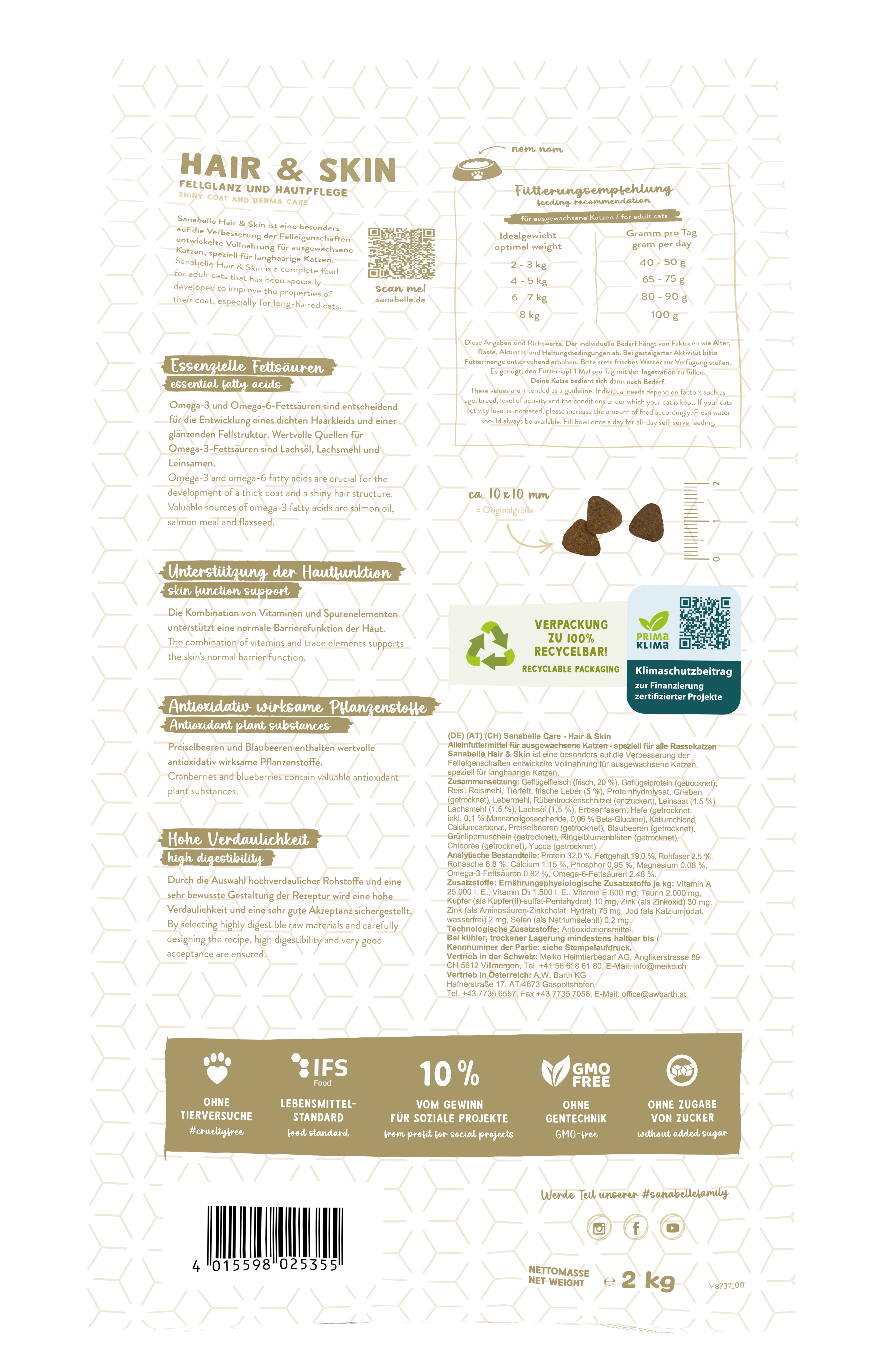 Thumbnail 2: Sanabelle Sanabelle Hair & Skin – Katze Trockenfutter – 2kg