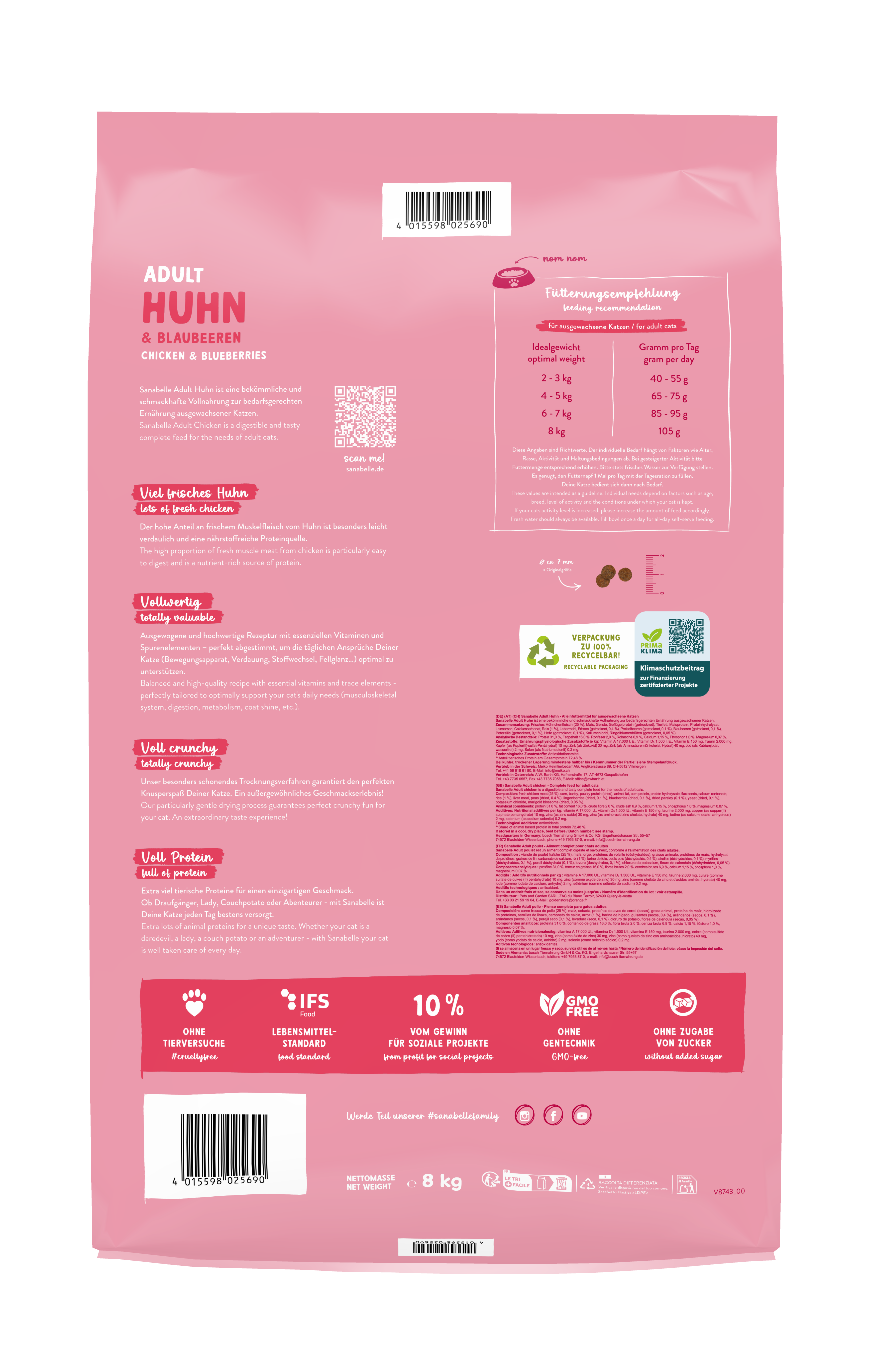 Thumbnail 2: Sanabelle Sanabelle Adult Huhn – Katzenfutter – leicht verdaulich – 8kg