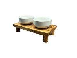 Thumbnail 6: Olivenholz-erleben Futterstation DANDY PLUS 2 x 0,4 Liter, runde Füße (12cm)