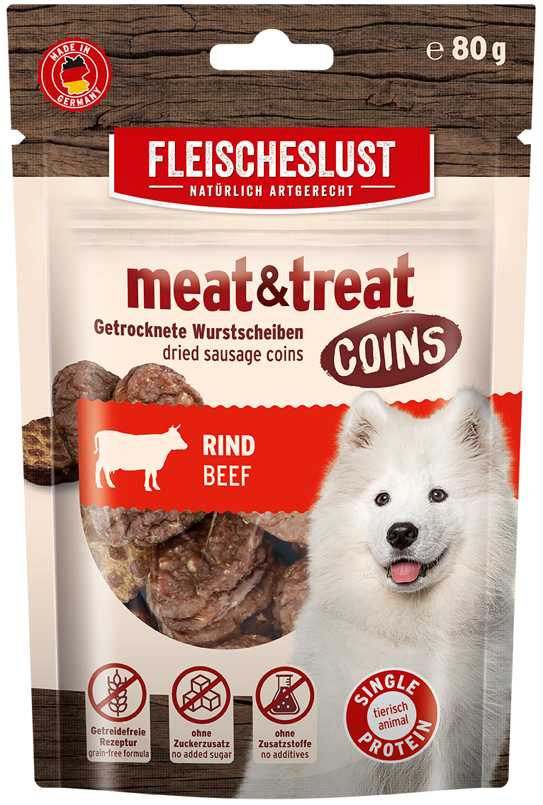Thumbnail 2: Fleischeslust Fleischeslustmeat & treat Coins Rind 10 x 80 g