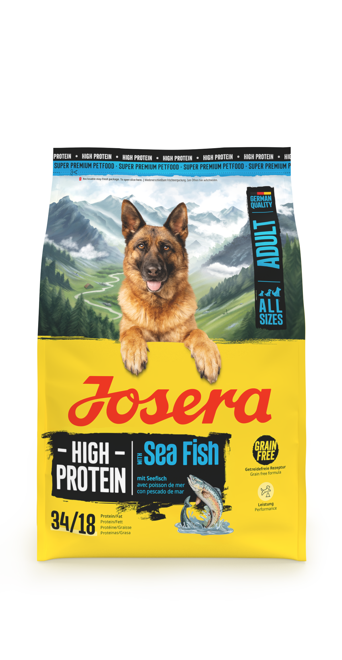 Produktbild von Adult High Protein Sea Fish, proteinfreies Trockenfutter für aktive, ausgewachsene Hunde, 3kg