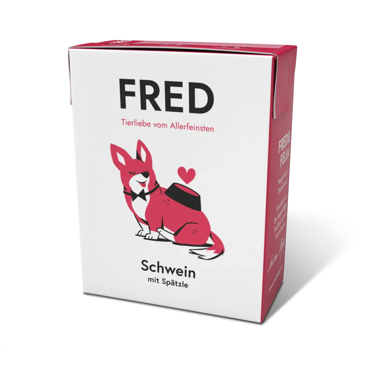 FRED & FELIA FRED Hundenassfutter Schwein mit Spätzle 10x 190g