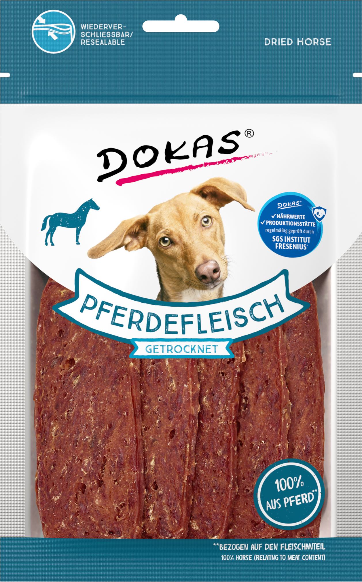 Thumbnail 4: Dokas Pferdefleisch getrocknet Pferd Leckerli für Hunde 12x 60g Multipack