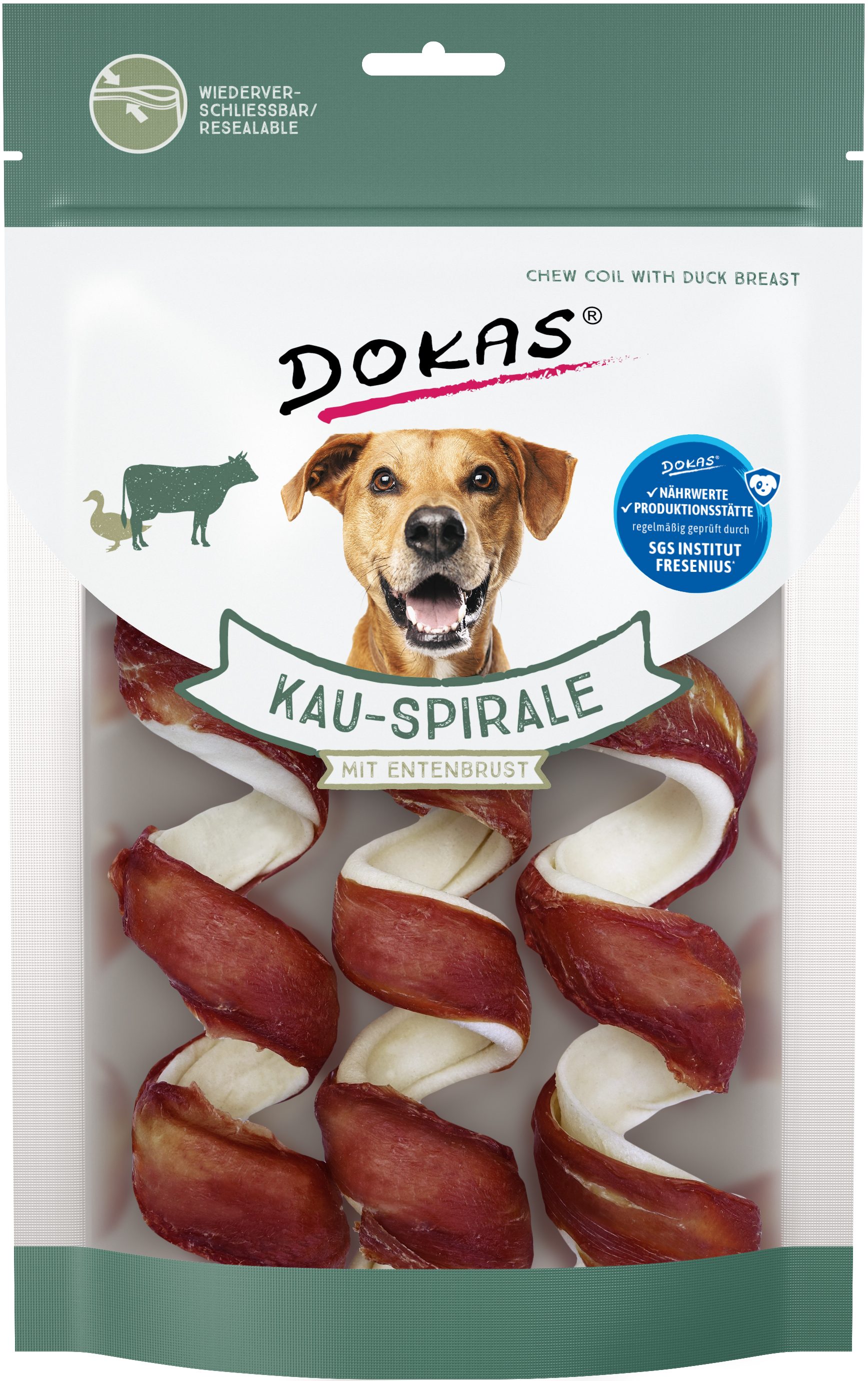 Thumbnail 2: Dokas Kau-Spirale mit Entenbrust Premium Hundesnack 8x 3Stk. Multipack