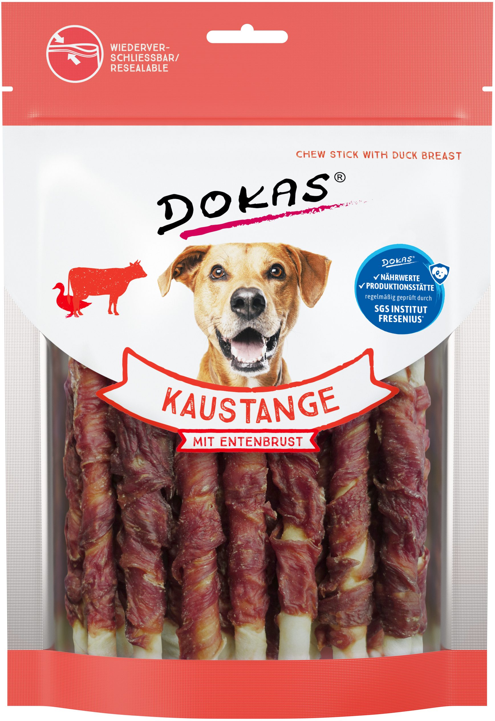 Thumbnail 1: Dokas Kaustange mit Entenbrust Zahnpflege-Snacks für Hunde 9x 200g Multipack