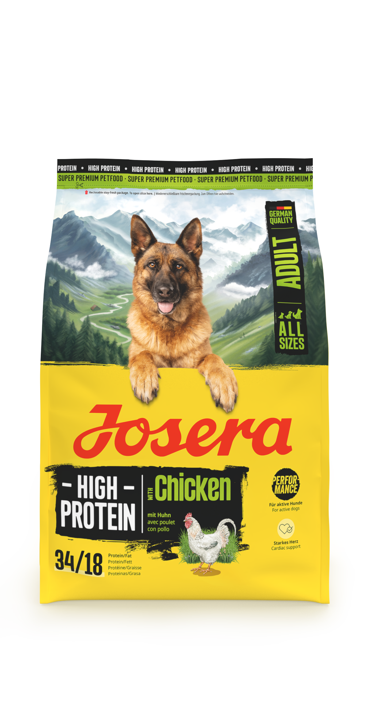 Produktbild von Adult High Protein Chicken, glutenfreies, proteinreiches Trockenfutter für ausgewachsene Hunde, 3kg