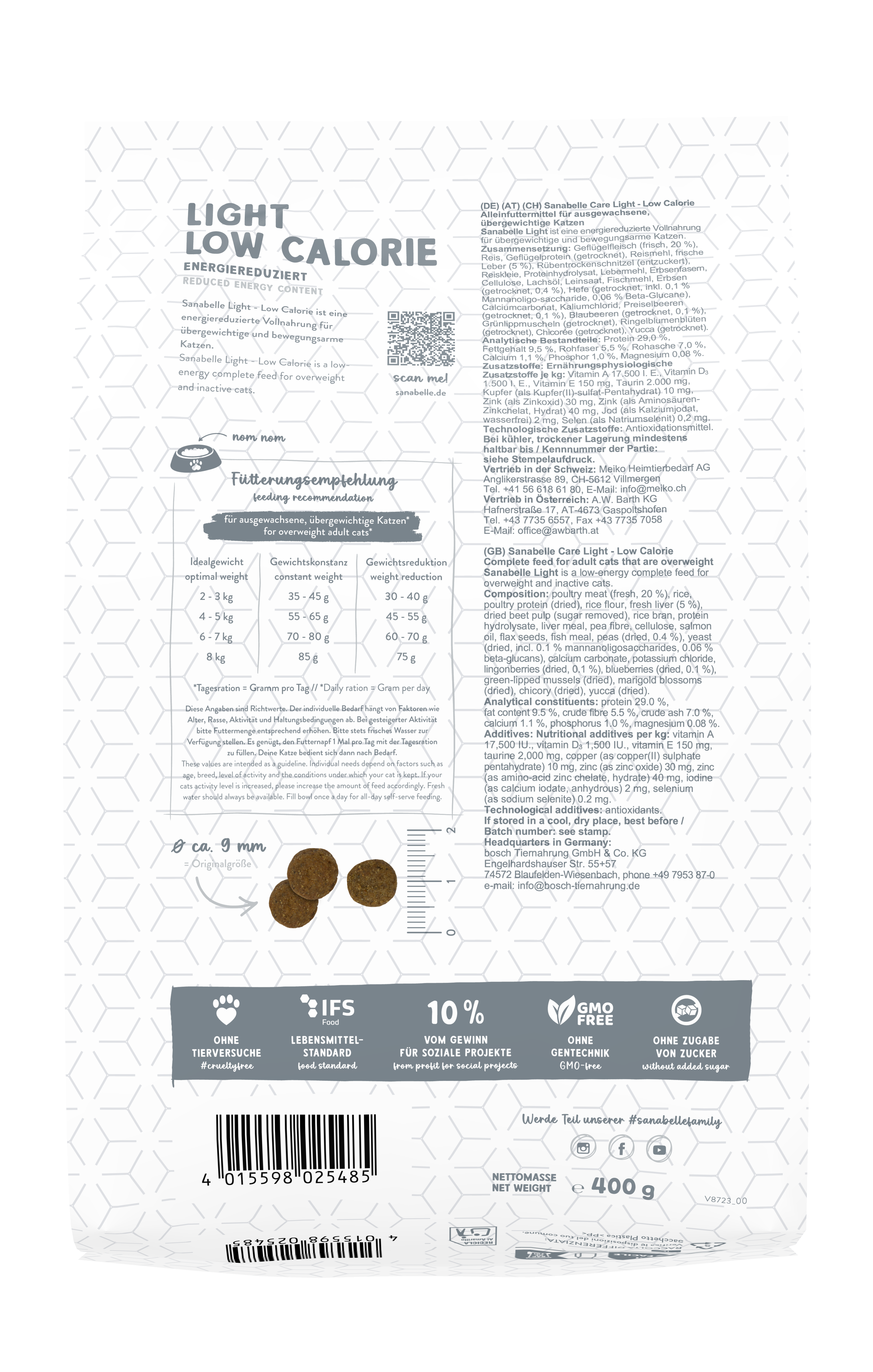 Thumbnail 2: Sanabelle Sanabelle Light Low Calorie – Katzenfutter – 400g