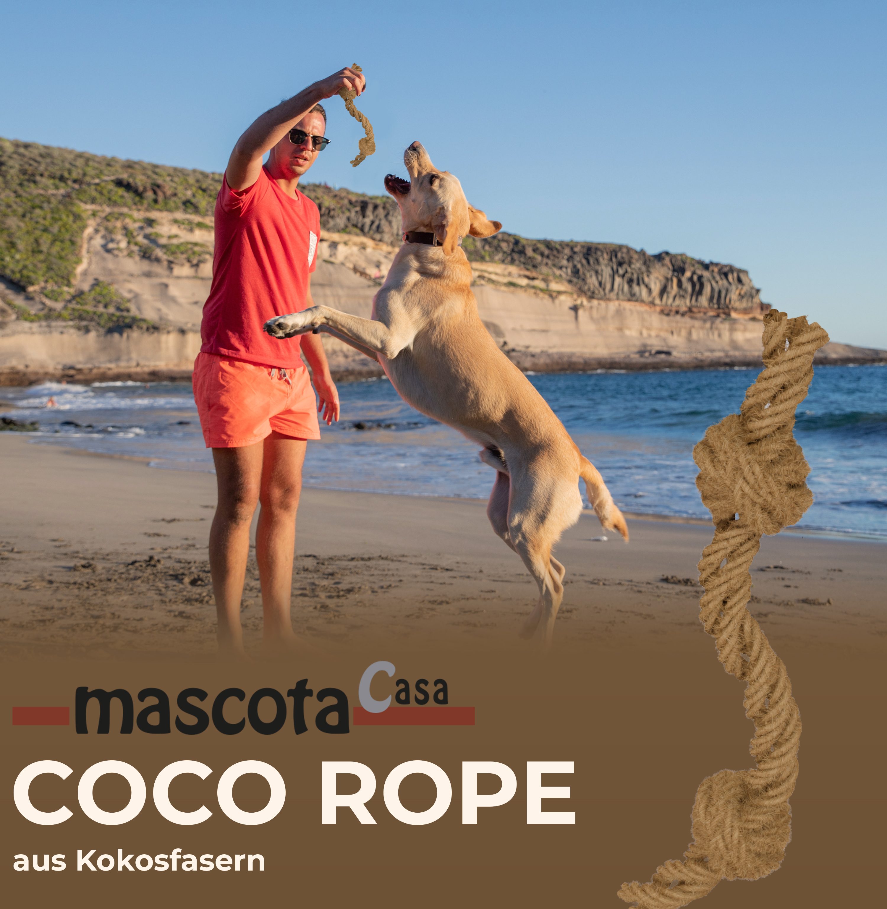 Thumbnail 3: mascota casa Coco Rope Kauspielzeug für Hunde aus Kokosseil, unterstützt die Zahngesundheit im Zahnwechsel
