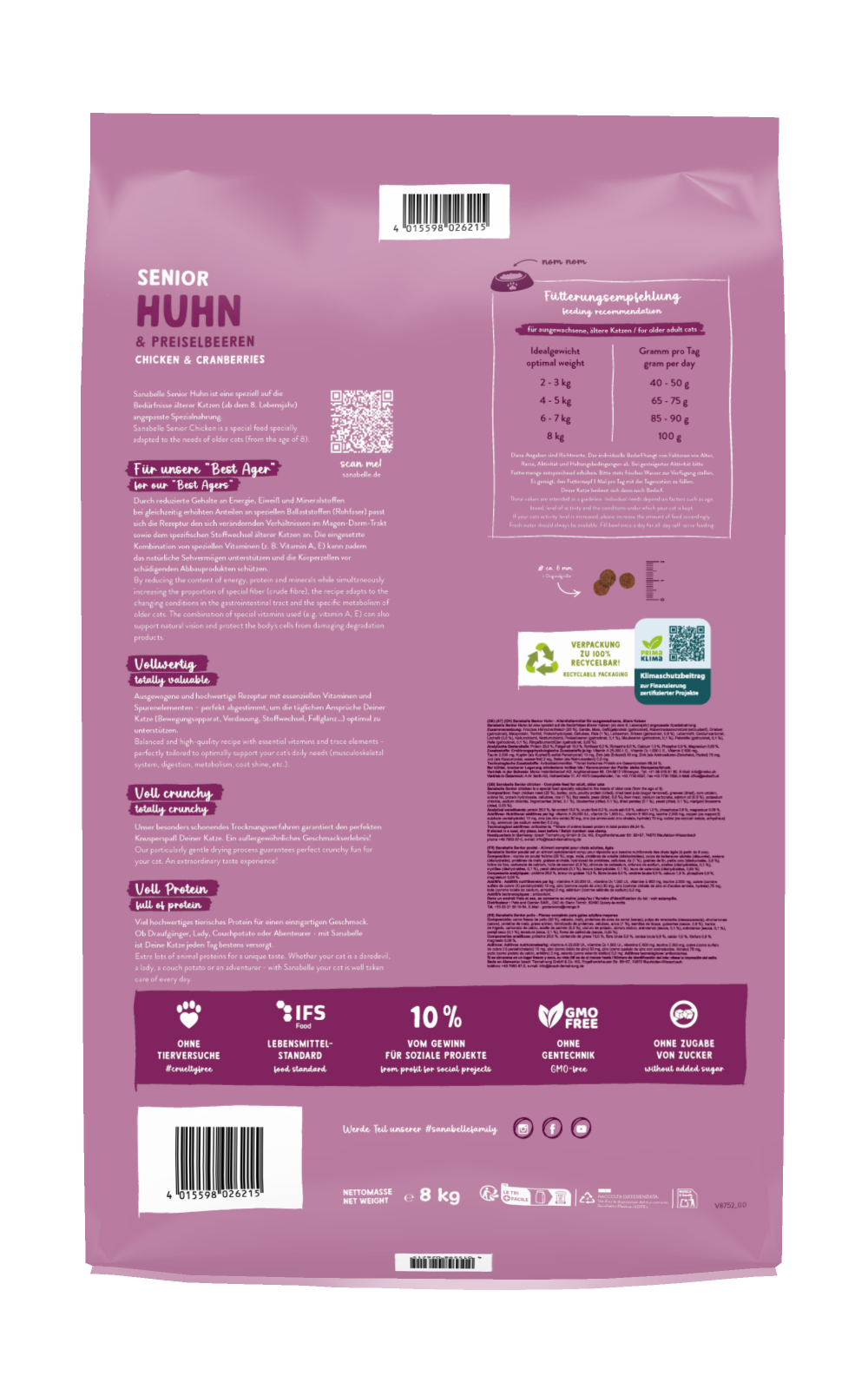 Thumbnail 2: Sanabelle Sanabelle Senior Huhn – Trockenfutter für alte Katzen – 8kg