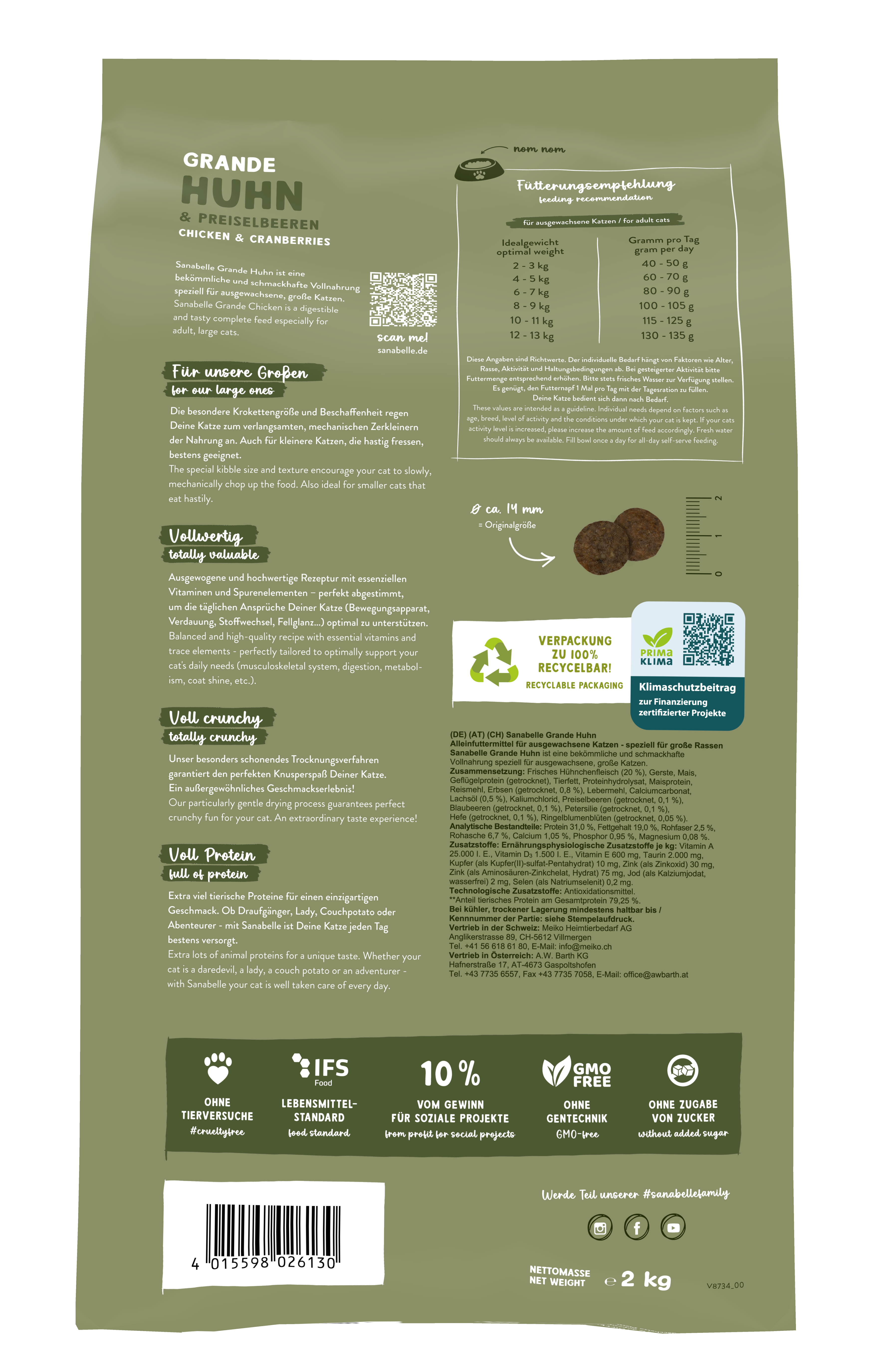 Thumbnail 2: Sanabelle Sanabelle Grande – Katze Trockenfutter – zahnpflegend – 2kg