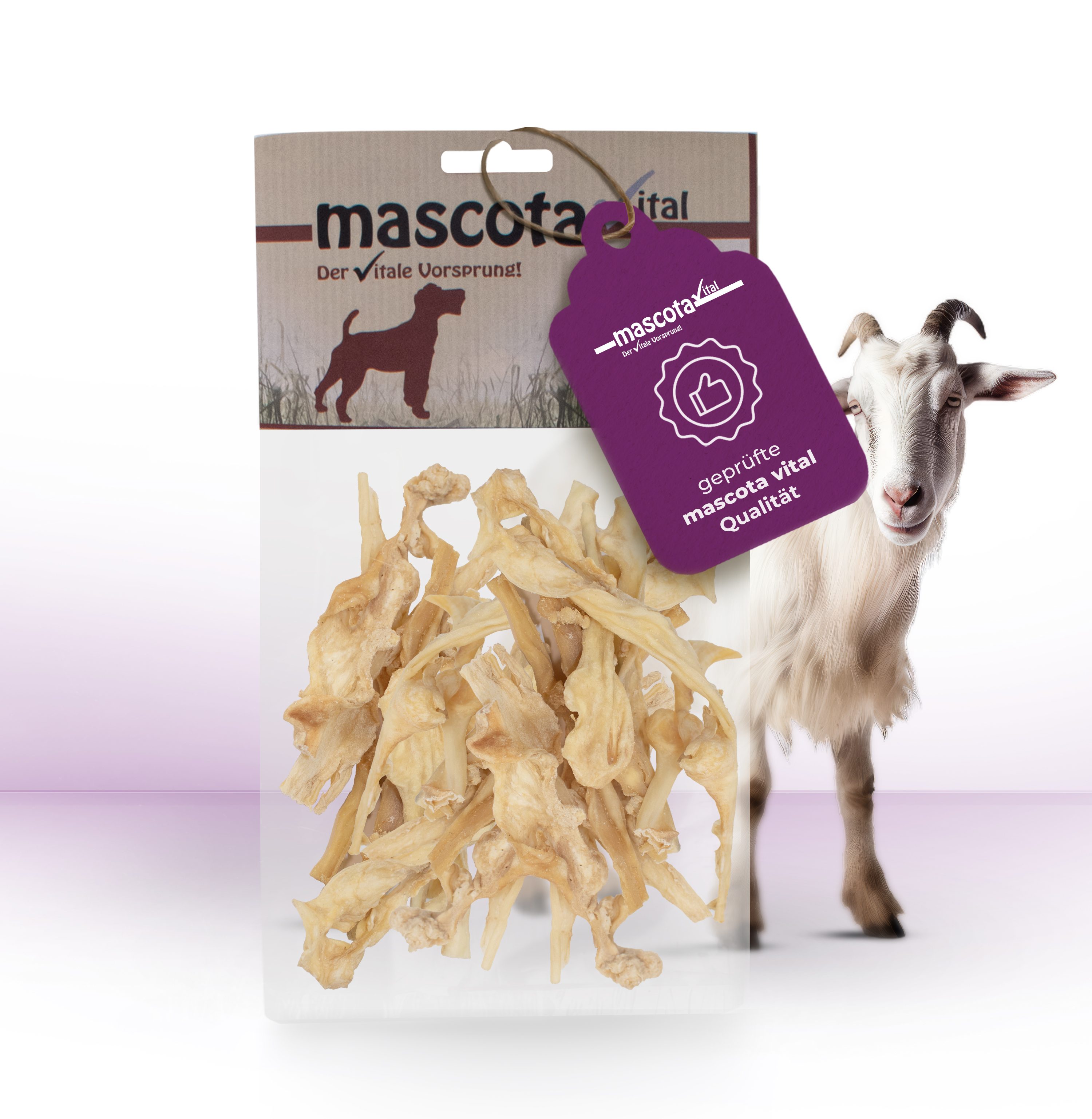 Thumbnail 6: mascota vital Ziegenhaut, Kauartikel für Hunde, 200 g