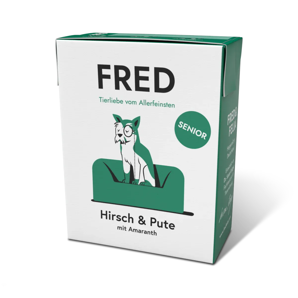 FRED & FELIA FRED Hundenassfutter SENIOR Hirsch & Pute 10x 390g