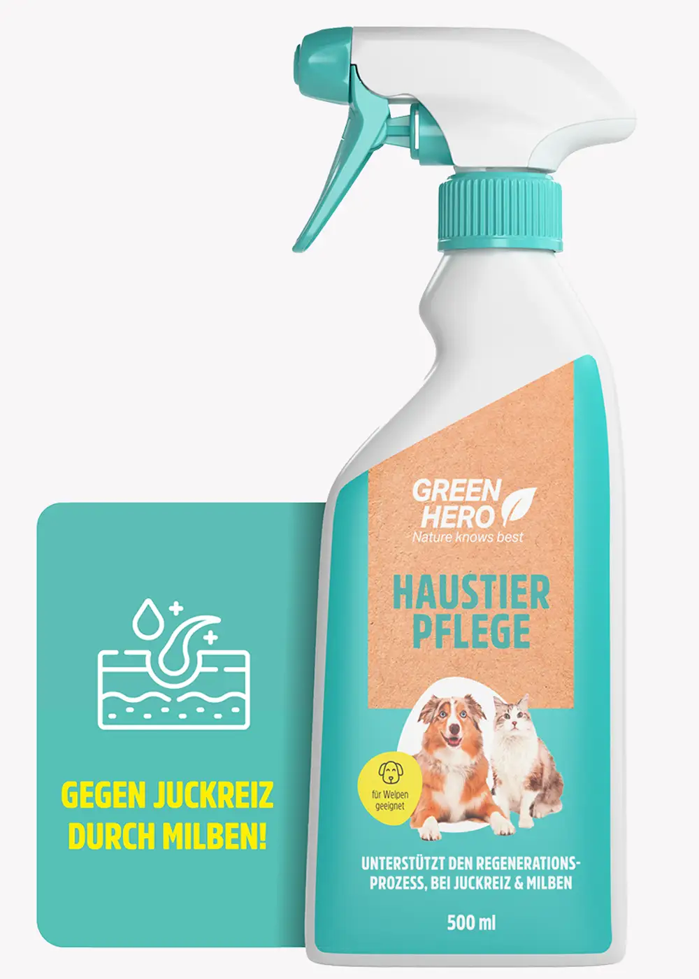 Thumbnail 1: Greenhero Haustierpflege pflegt die Haut bei Juckreiz und Milben