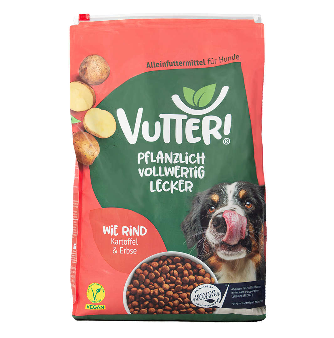 Thumbnail 2: Vutter! Vutter! 4 kg Trockenfutter "Wie Rind" | Hundefutter vegan | Alleinfuttermittel | bedarfsdeckend | veganes Hundefutter