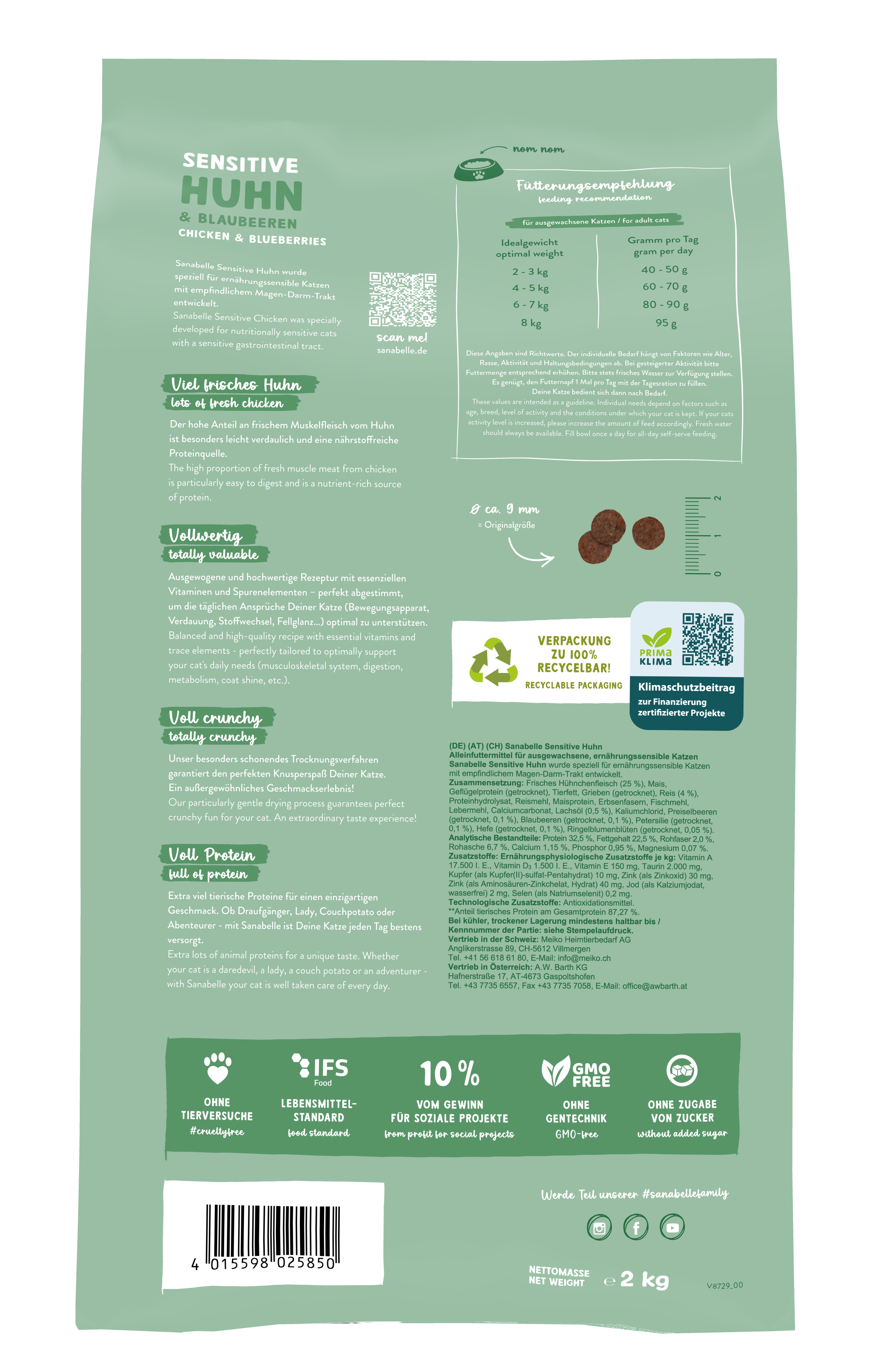 Thumbnail 2: Sanabelle Sanabelle Sensitive Huhn – Trockenfutter sensible Katze – 2kg