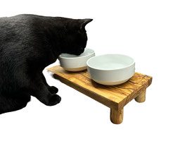 Thumbnail 2: Olivenholz-erleben Futterstation DANDY PLUS 2 x 0,4 Liter, runde Füße (6cm)