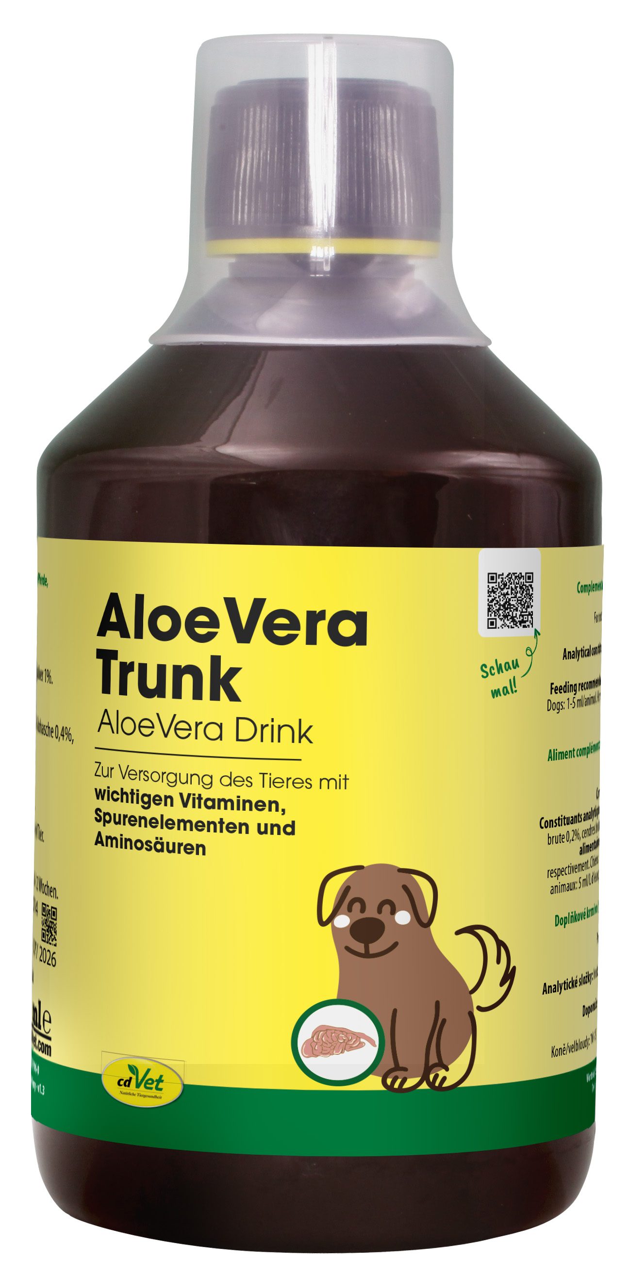 Thumbnail 1: cdVet AloeVera Trunk 500 ml – Natürliche Futterergänzung für Hunde, Pferde und Kleintiere