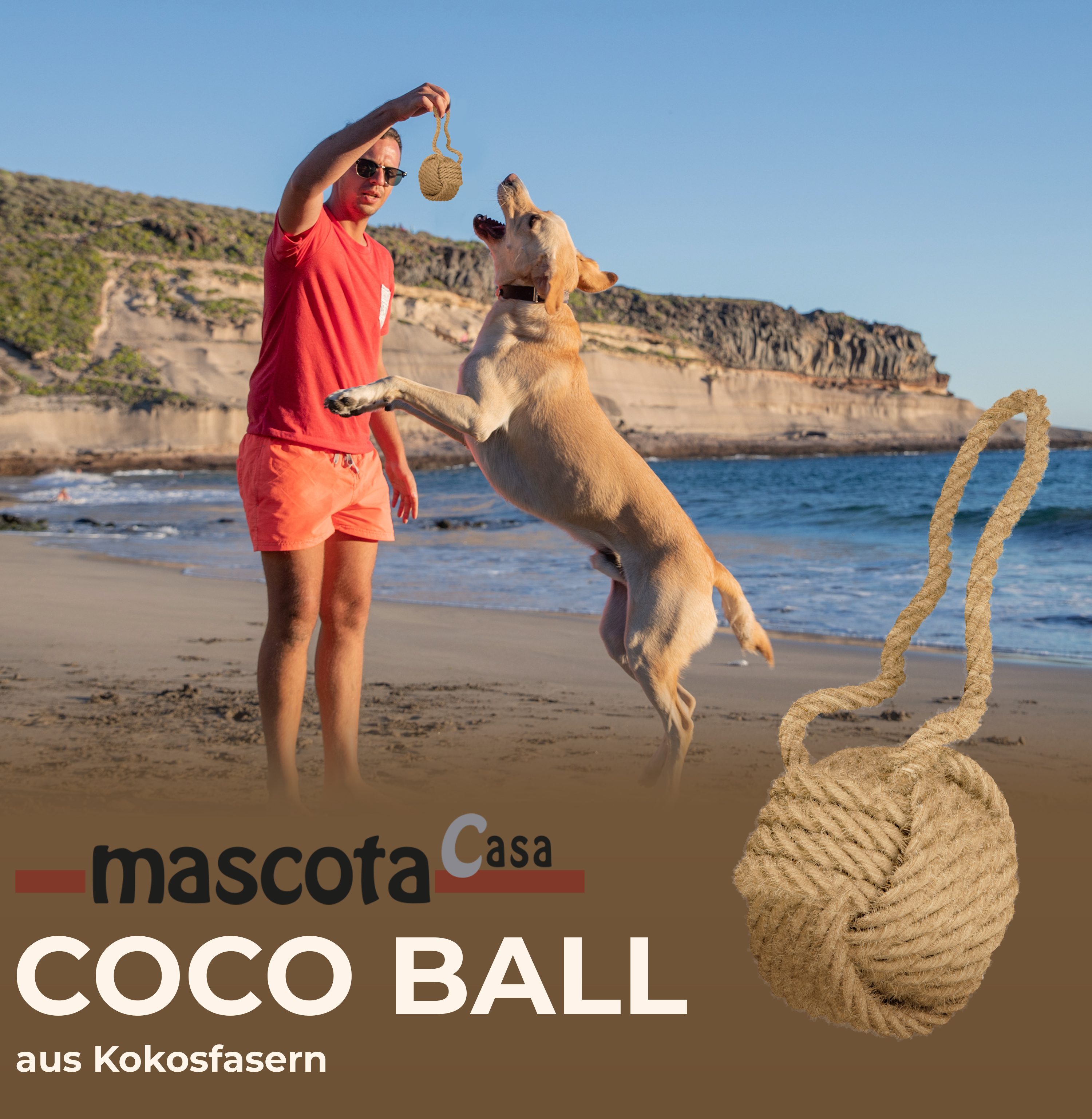 Thumbnail 2: mascota casa Cocoball Kauspielzeug für Hunde aus Kokosseil, unterstützt die Zahngesundheit, ab 20 kg