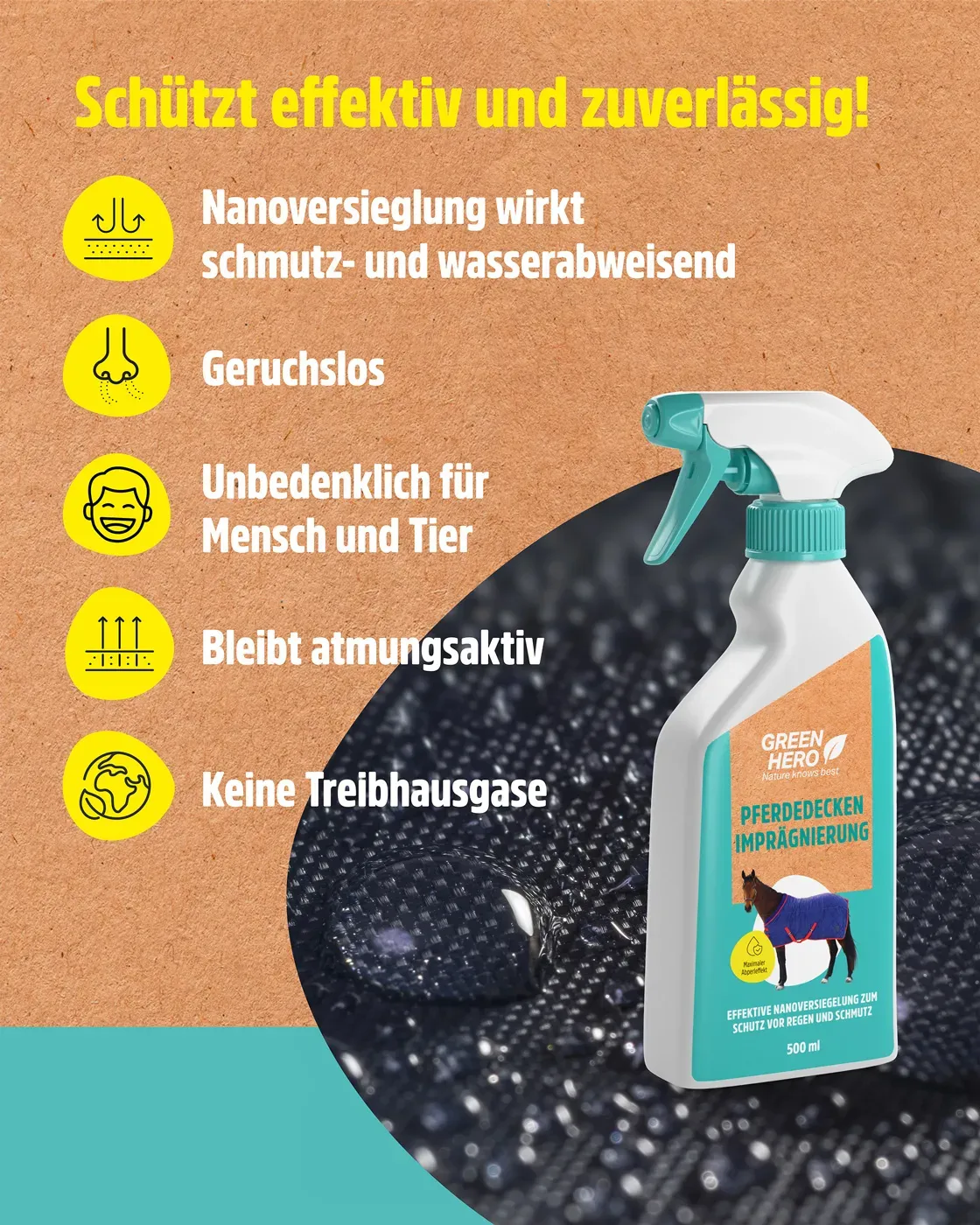 Thumbnail 6: Greenhero Green Hero Pferdedecken Imprägnierung