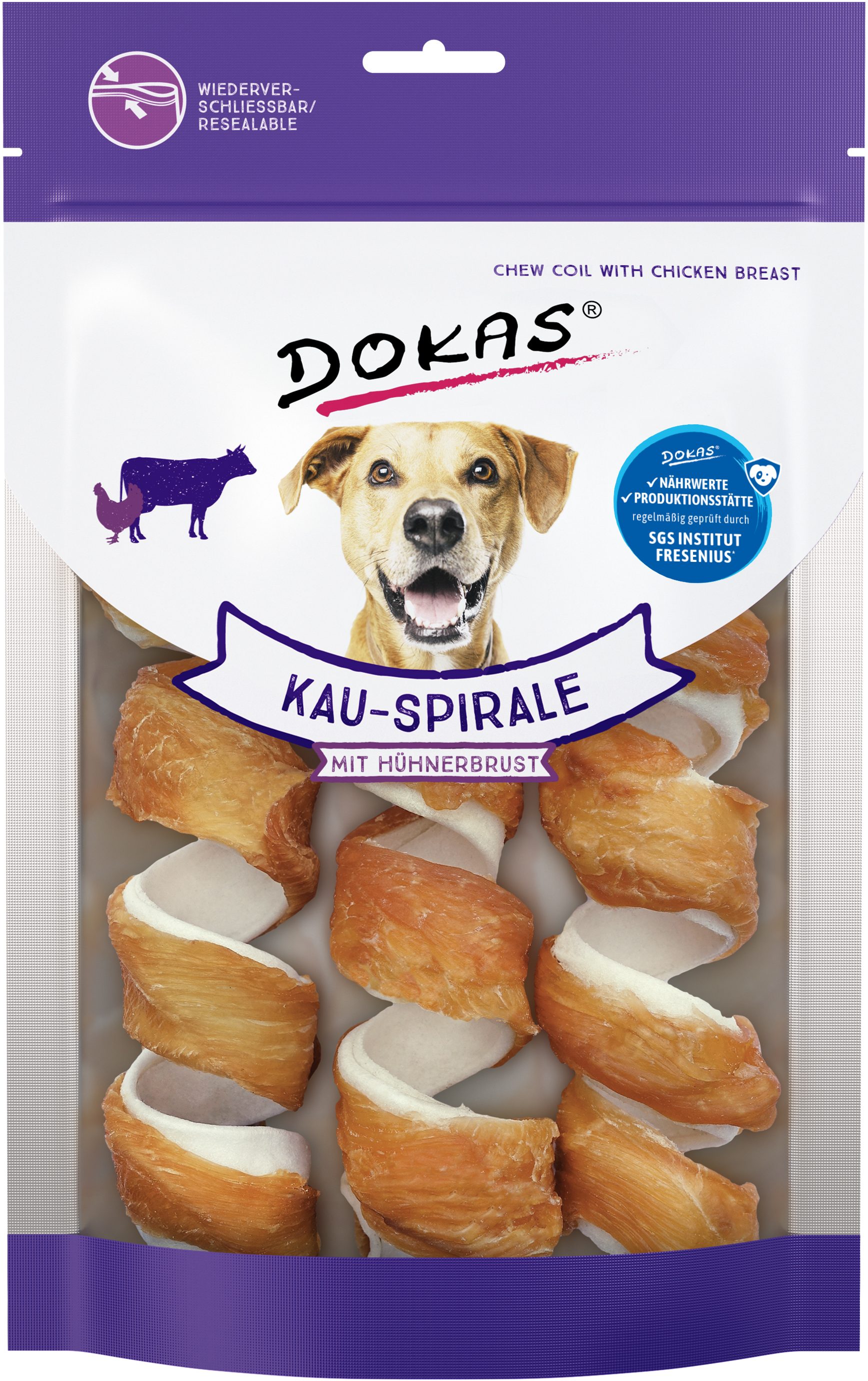 Thumbnail 6: Dokas Kauspirale Huhn & Rind Kausnack für Hunde 8x 3 Stk. Multipack