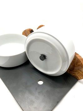 Thumbnail 1: Olivenholz-erleben Futterstation MOUNTAIN 2 x 0,9 Liter Porzellanschalen