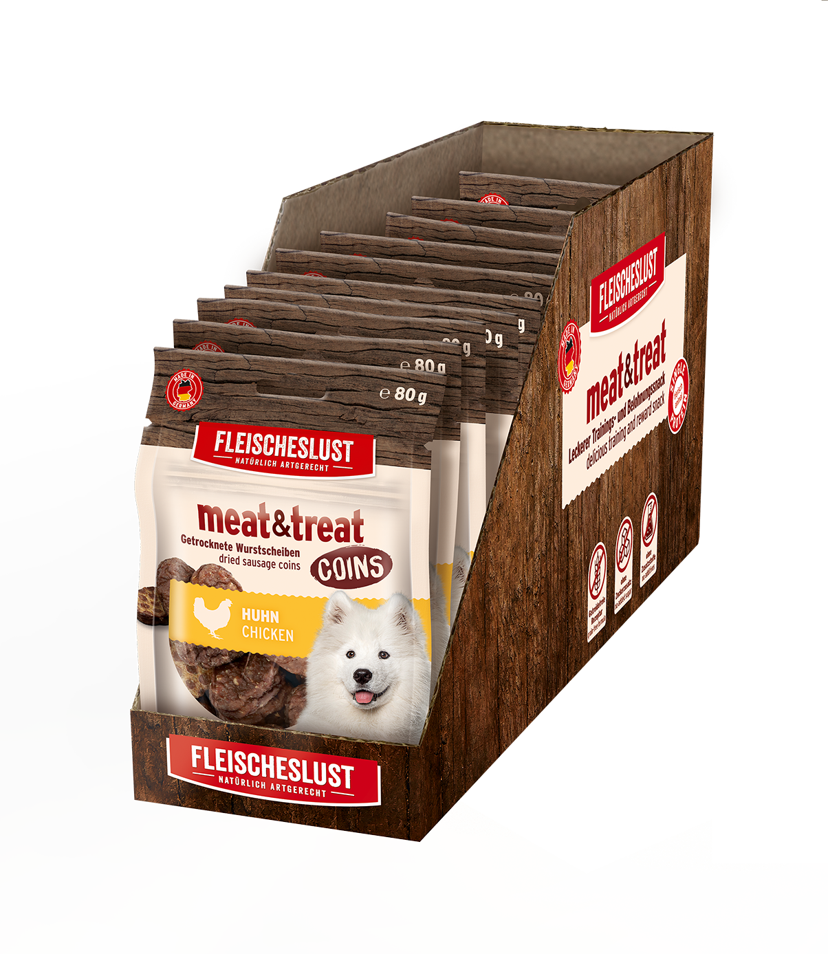 Thumbnail 3: Fleischeslust meat & treat Coins Huhn 10 x 80 g