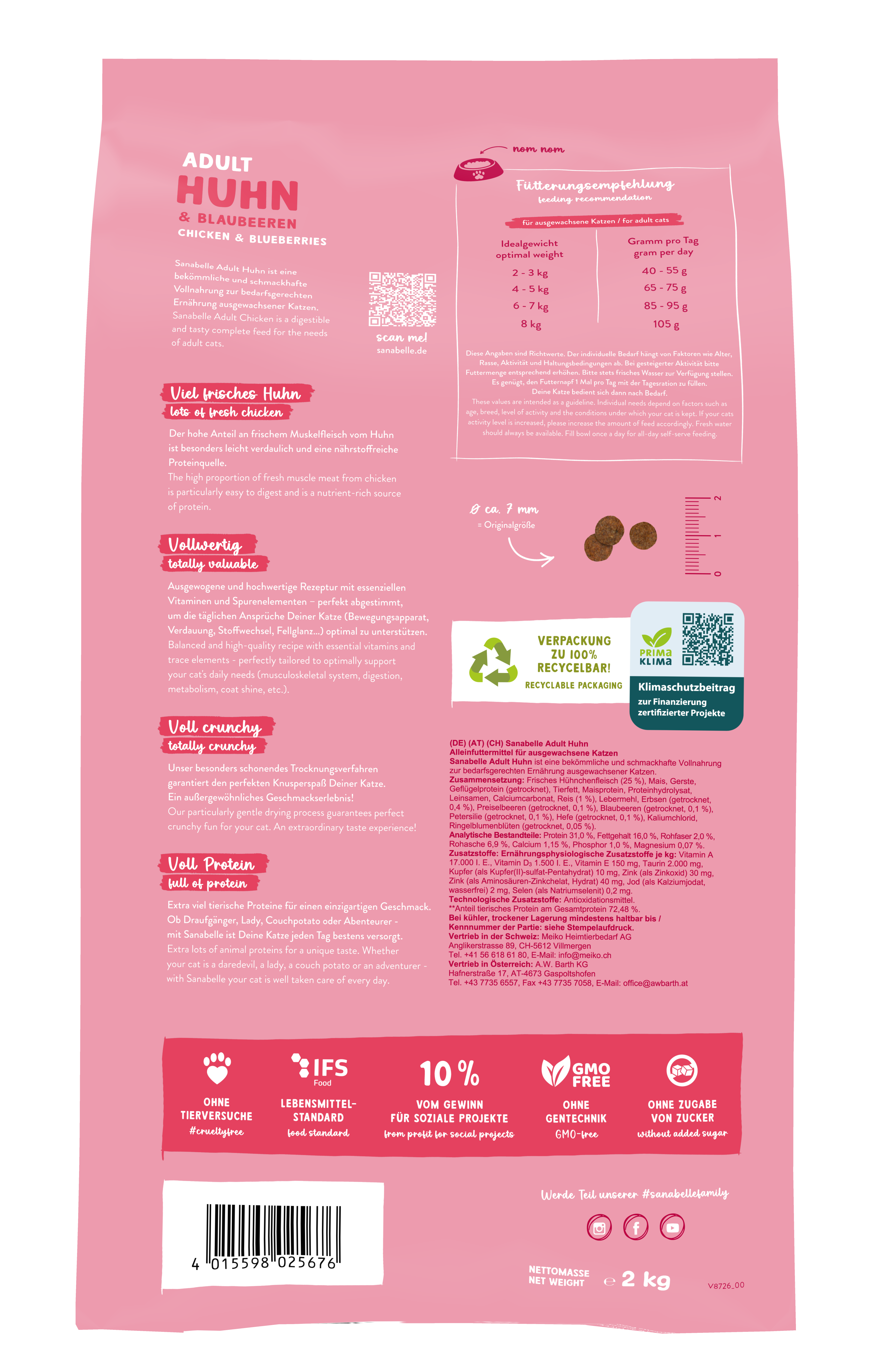 Thumbnail 2: Sanabelle Sanabelle Adult Huhn – Katzenfutter – leicht verdaulich – 2kg