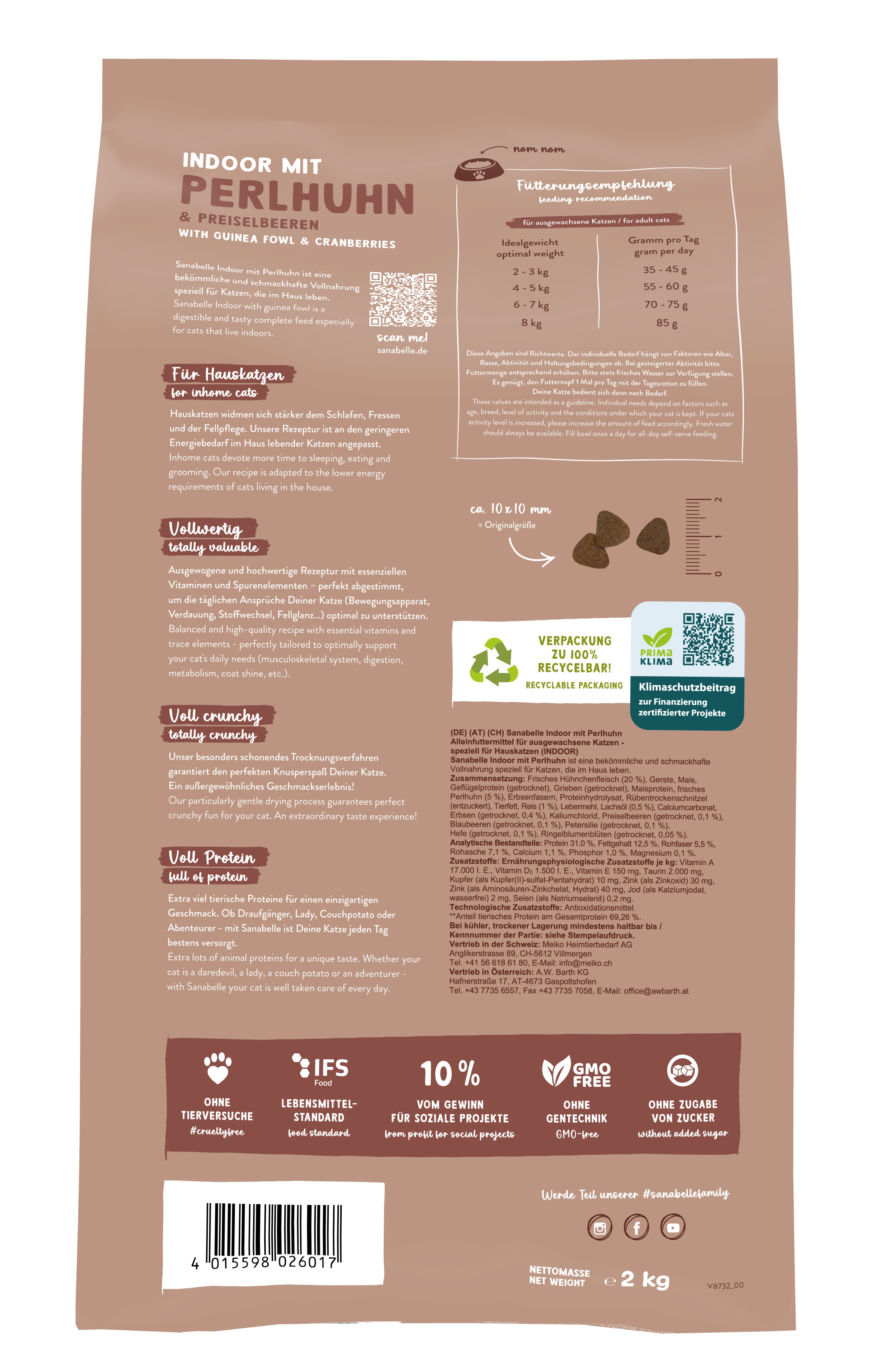 Thumbnail 2: Sanabelle Sanabelle Indoor Perlhuhn – Trockenfutter Wohnungskatzen – 2kg