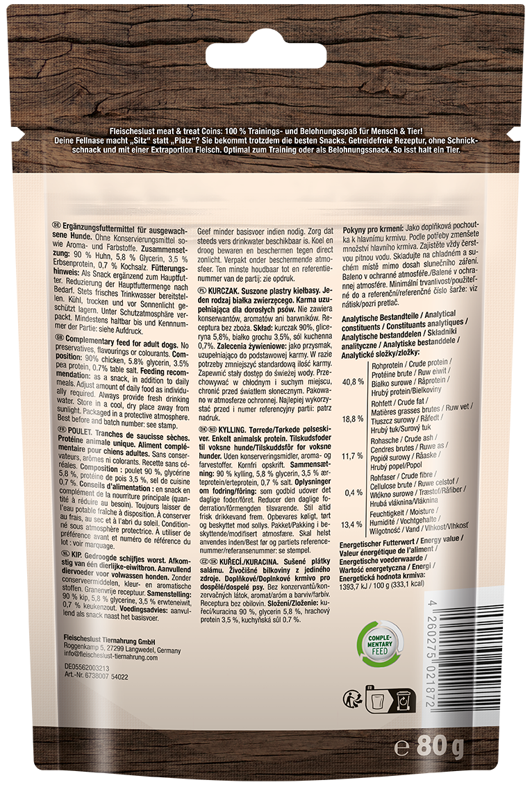 Thumbnail 2: Fleischeslust meat & treat Coins Huhn 10 x 80 g