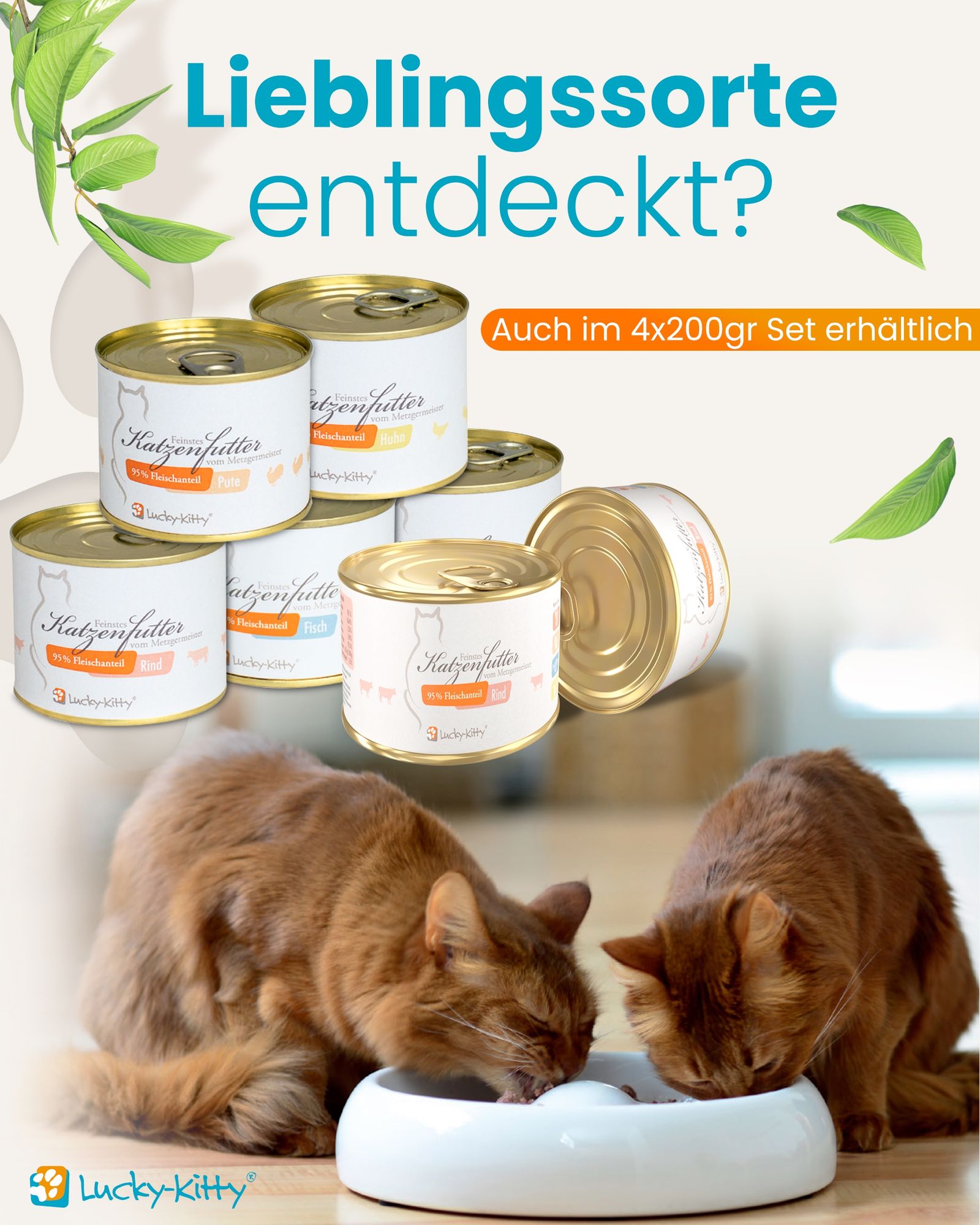 Thumbnail 8: Lucky-Kitty Katzenfutter Probeset Premium-Qualität (8 x 200 Gramm = 1,6kg)