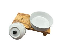 Thumbnail 4: Olivenholz-erleben Futterstation DANDY PLUS 2 x 0,4 Liter, runde Füße (12cm)