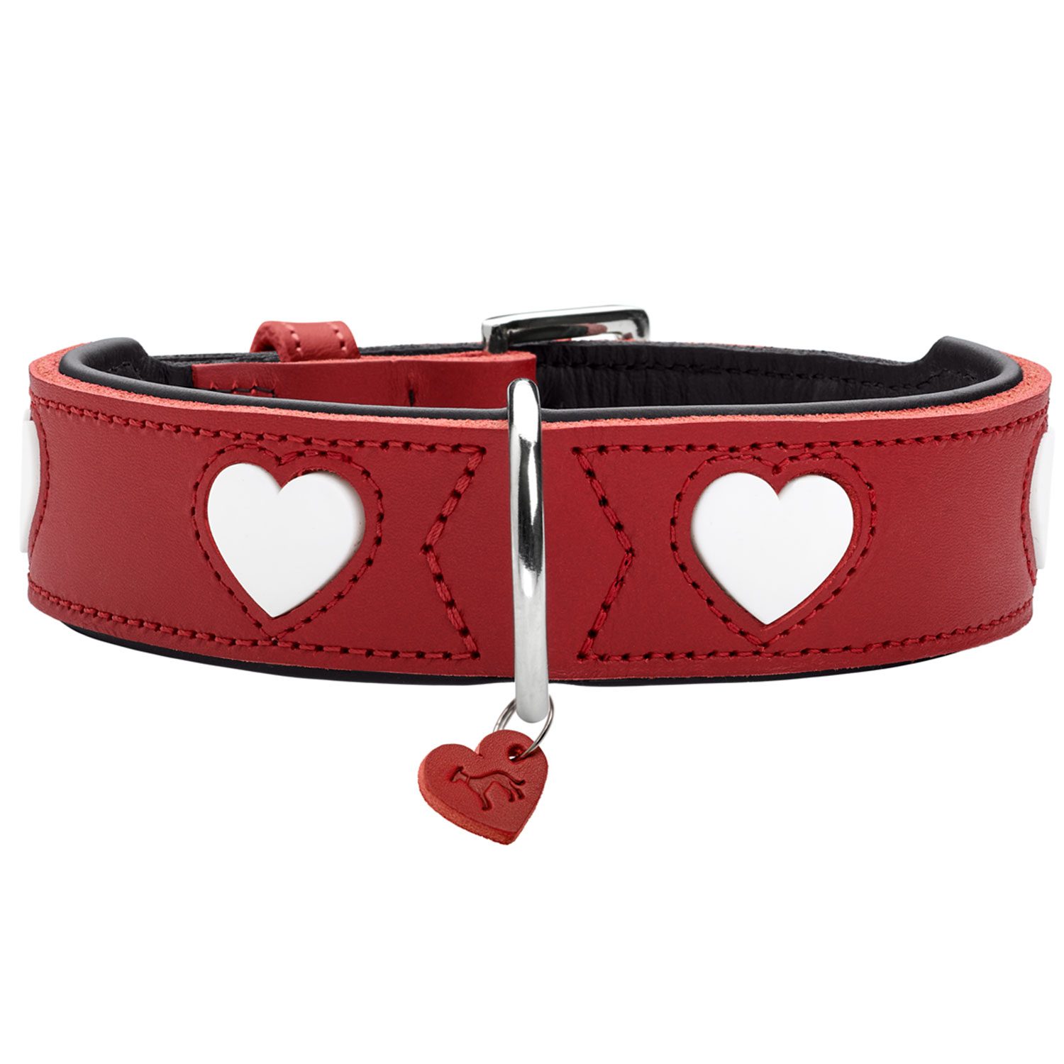 HUNTER Halsband Love S-M (50), rot/schwarz
