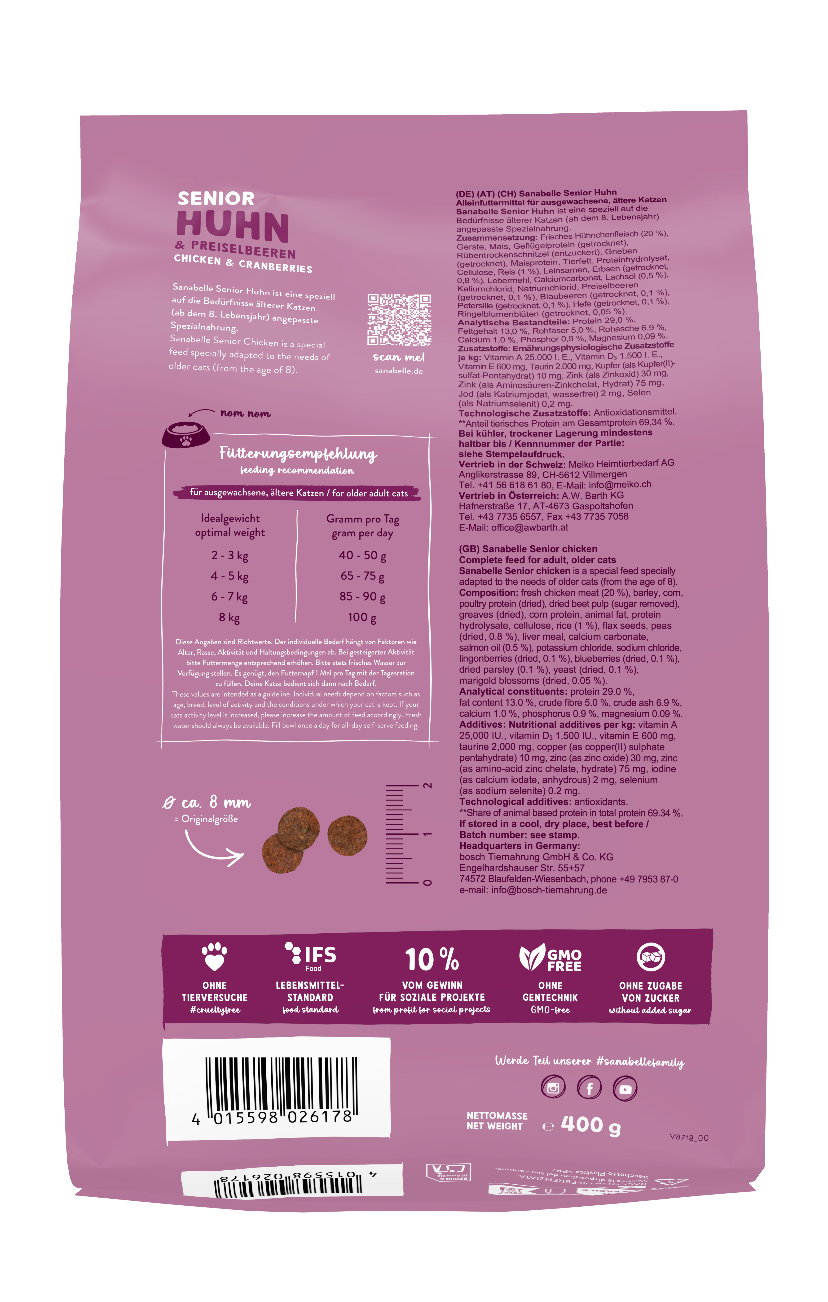 Thumbnail 2: Sanabelle Sanabelle Senior Huhn – Trockenfutter für alte Katzen – 400g