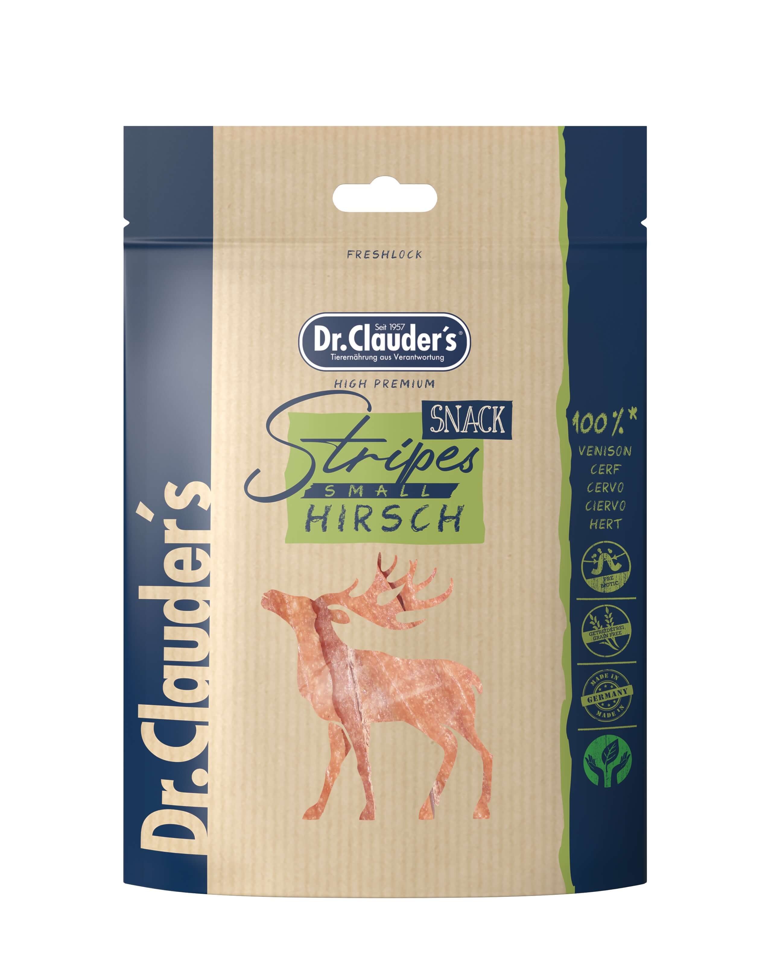 Bild 1 von 1: Dr.Clauder’s Dr.Clauder´s Stripes Snack Hirsch Small 80g
