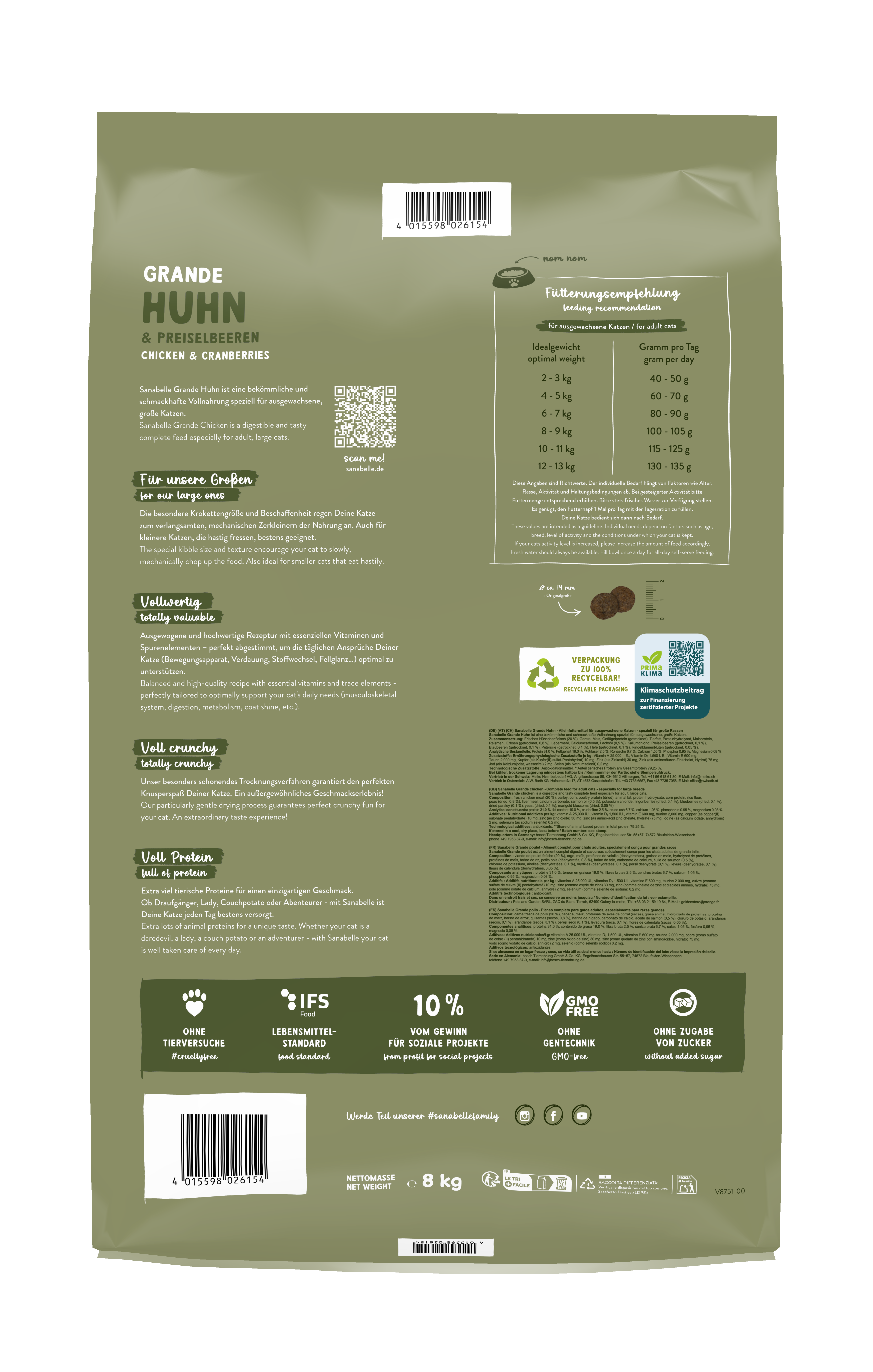 Thumbnail 2: Sanabelle Sanabelle Grande – Katze Trockenfutter – zahnpflegend – 8kg